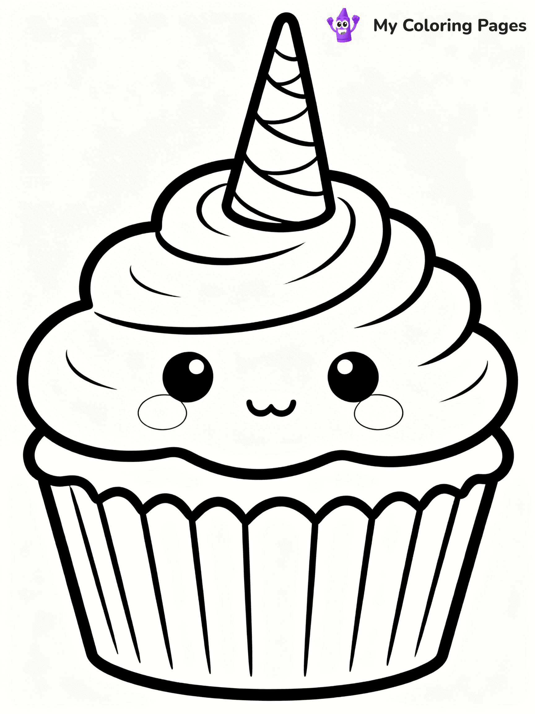 Unicorn Cupcake Coloring Pages - 28