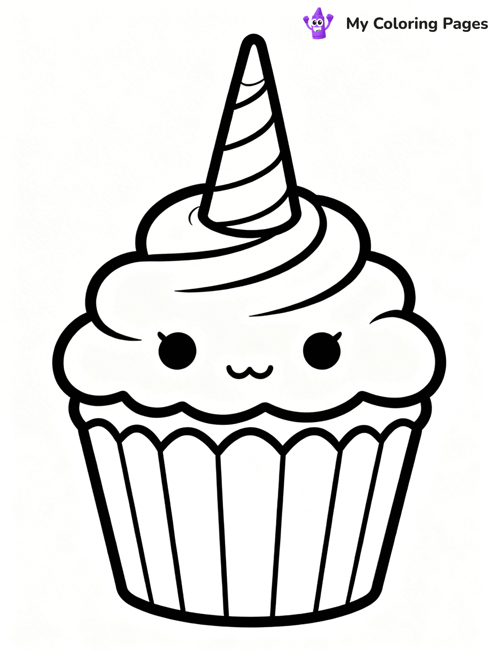 Unicorn Cupcake Coloring Pages - 26