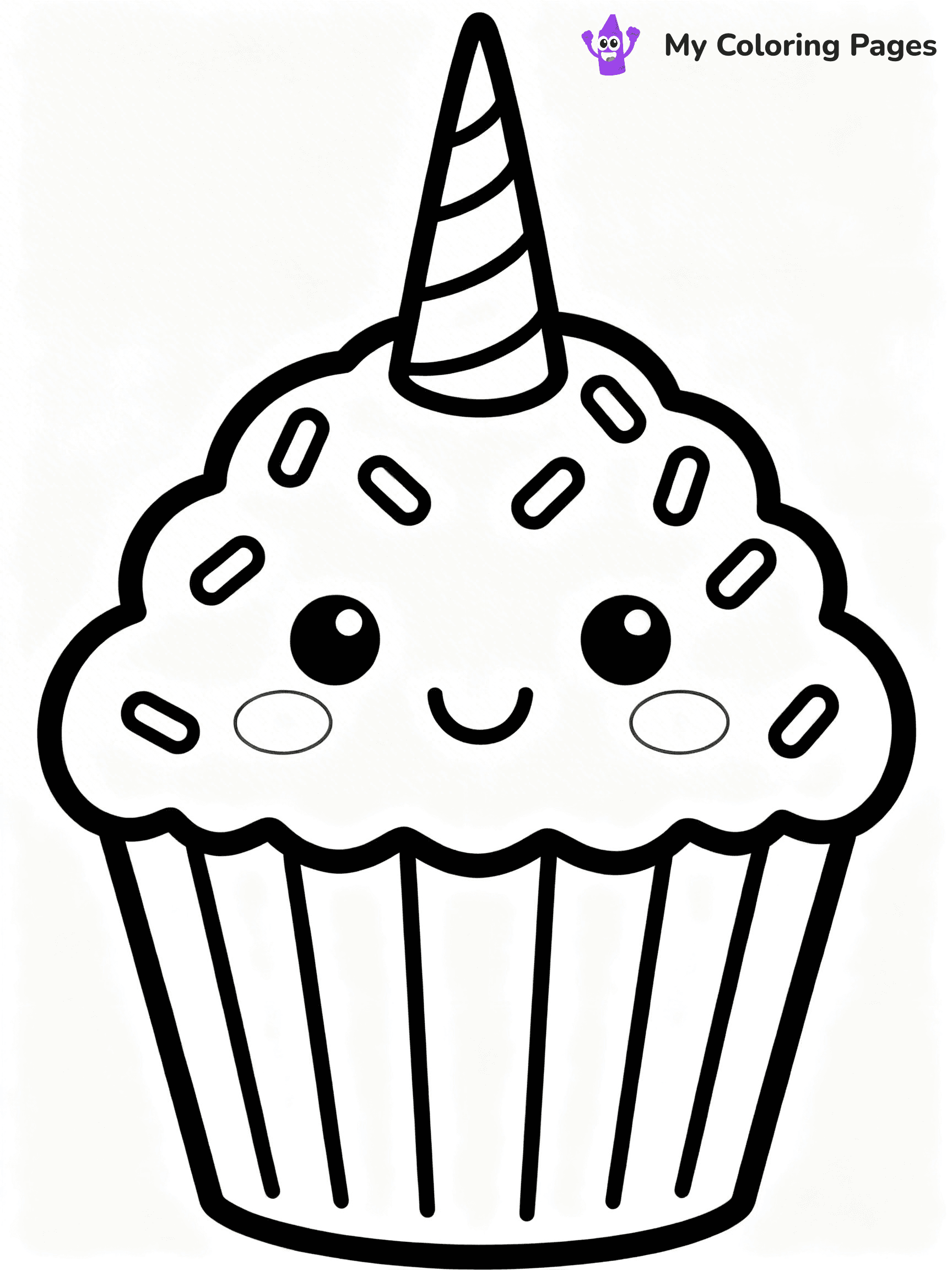 Unicorn Cupcake Coloring Pages - 25