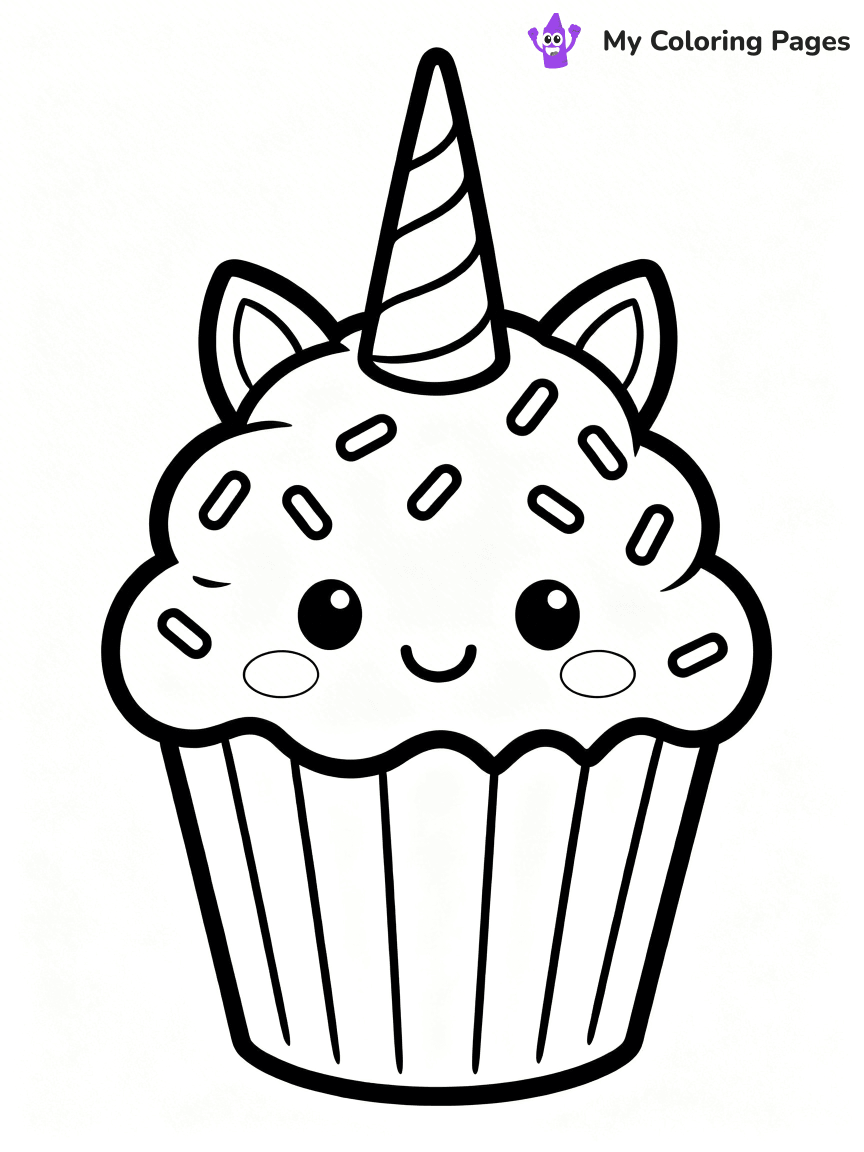 Unicorn Cupcake Coloring Pages - 23
