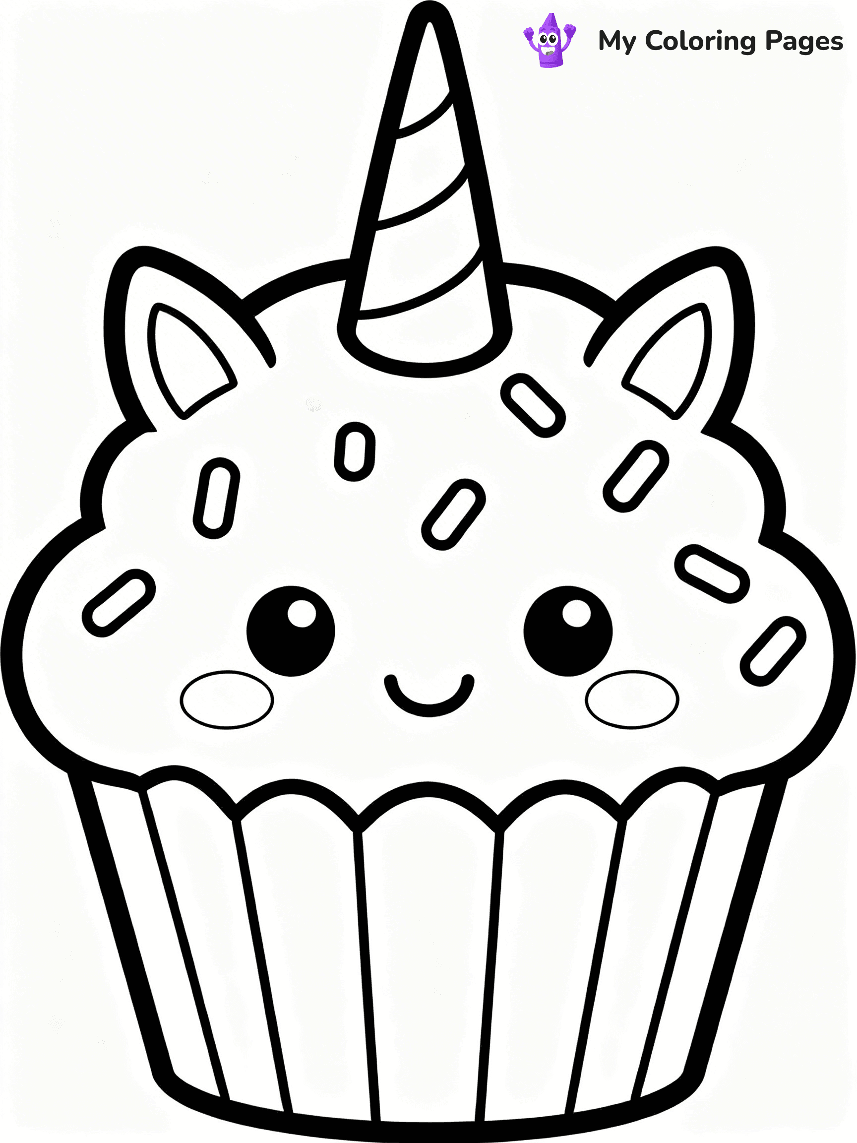 Unicorn Cupcake Coloring Pages - 22
