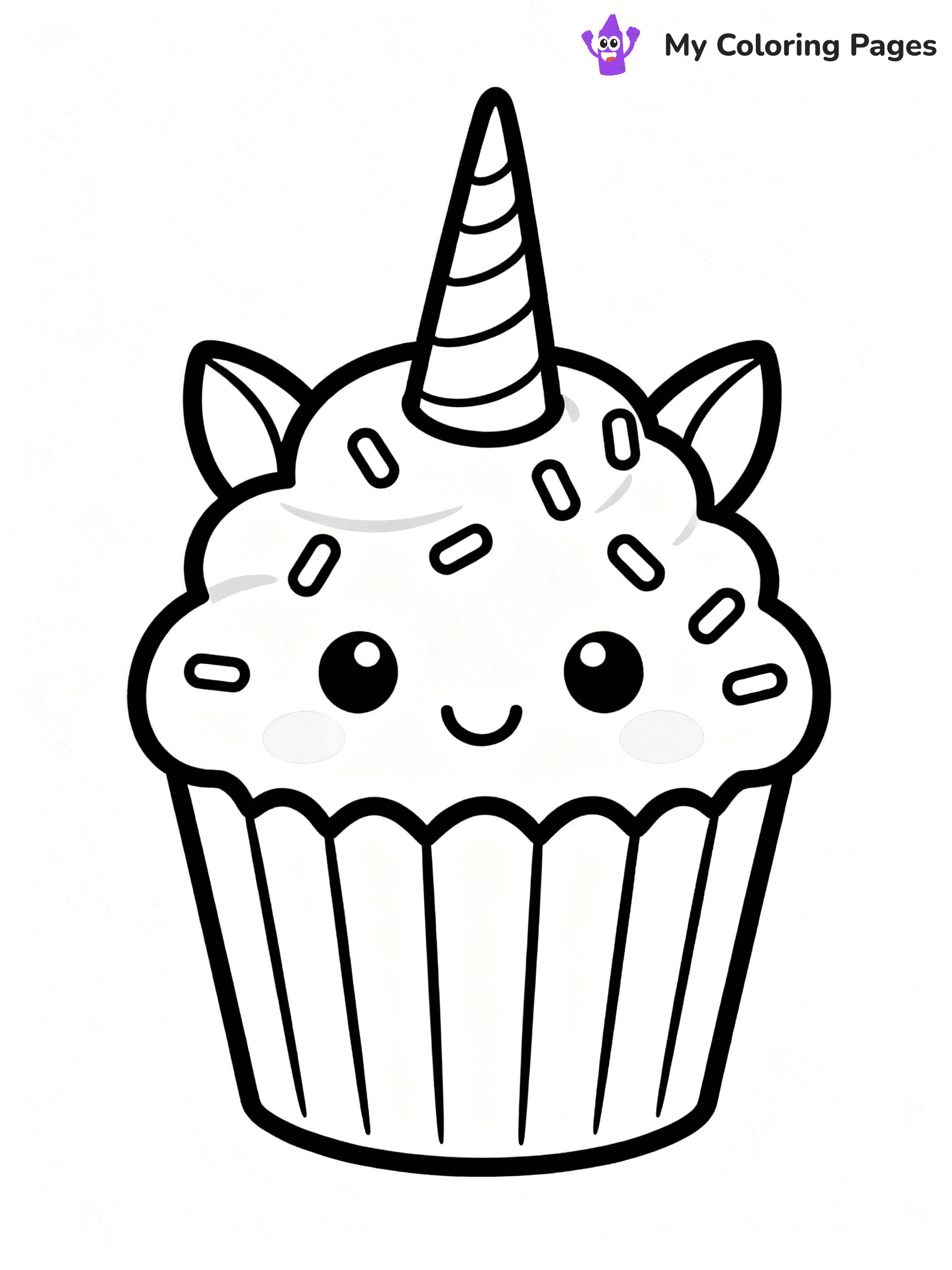 Unicorn Cupcake Coloring Pages - 21