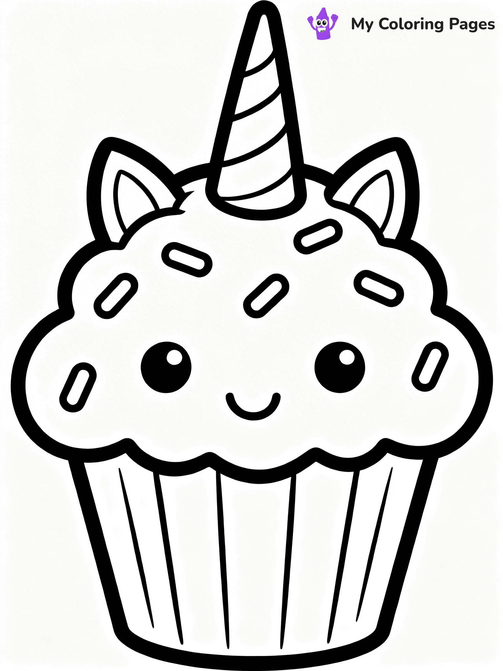 Unicorn Cupcake Coloring Pages - 20