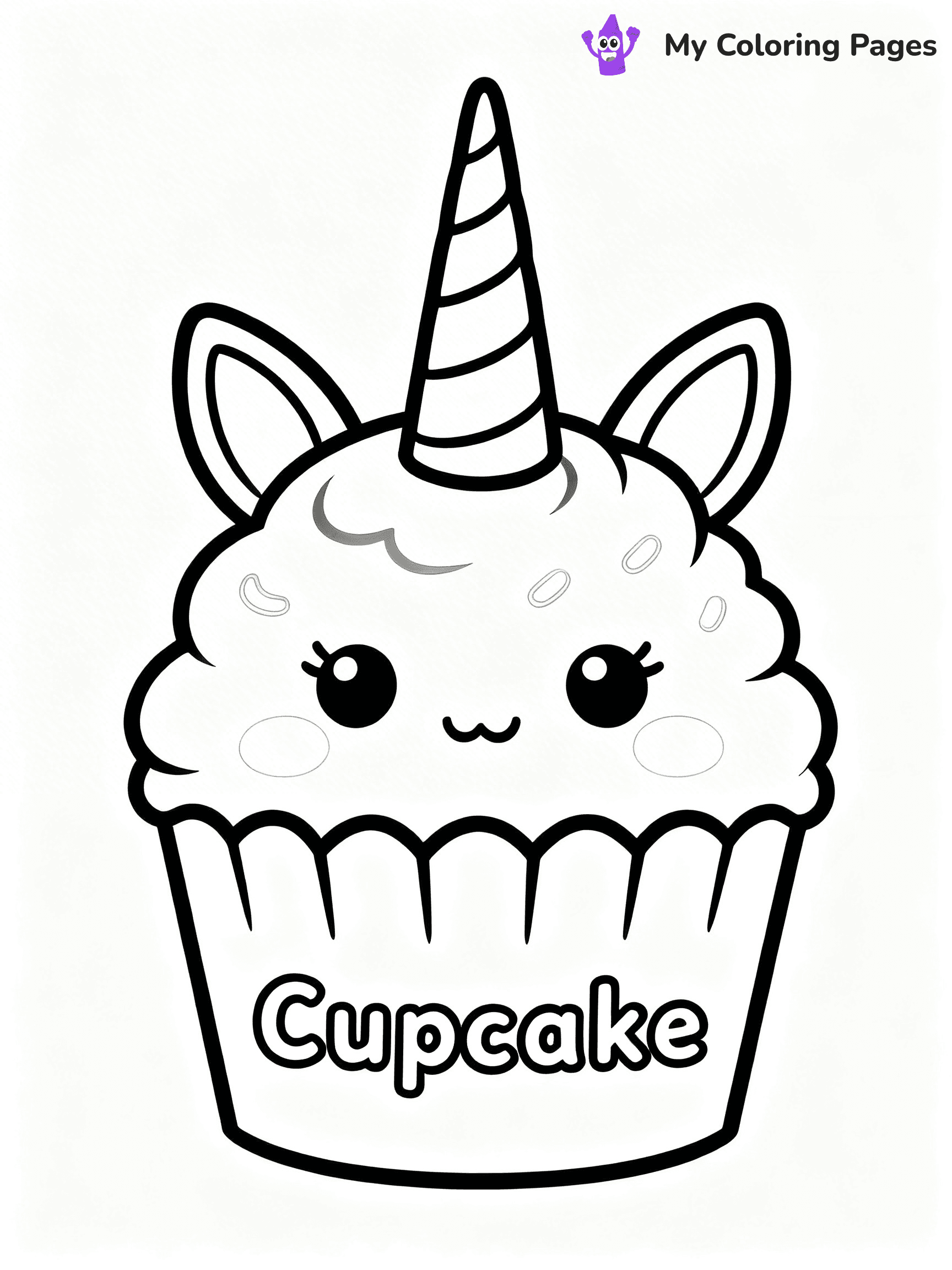 Unicorn Cupcake Coloring Pages - 13