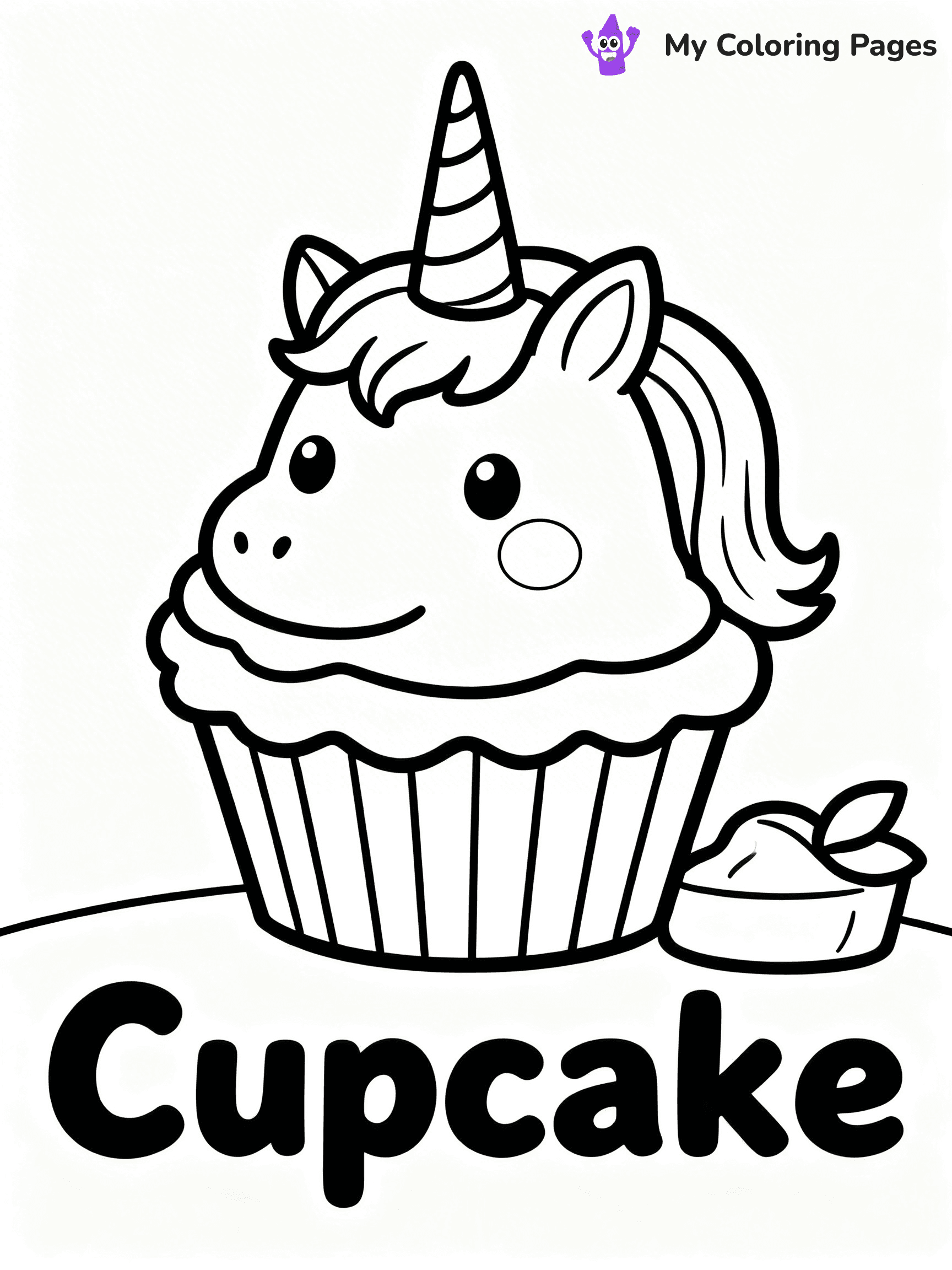 Unicorn Cupcake Coloring Pages - 11