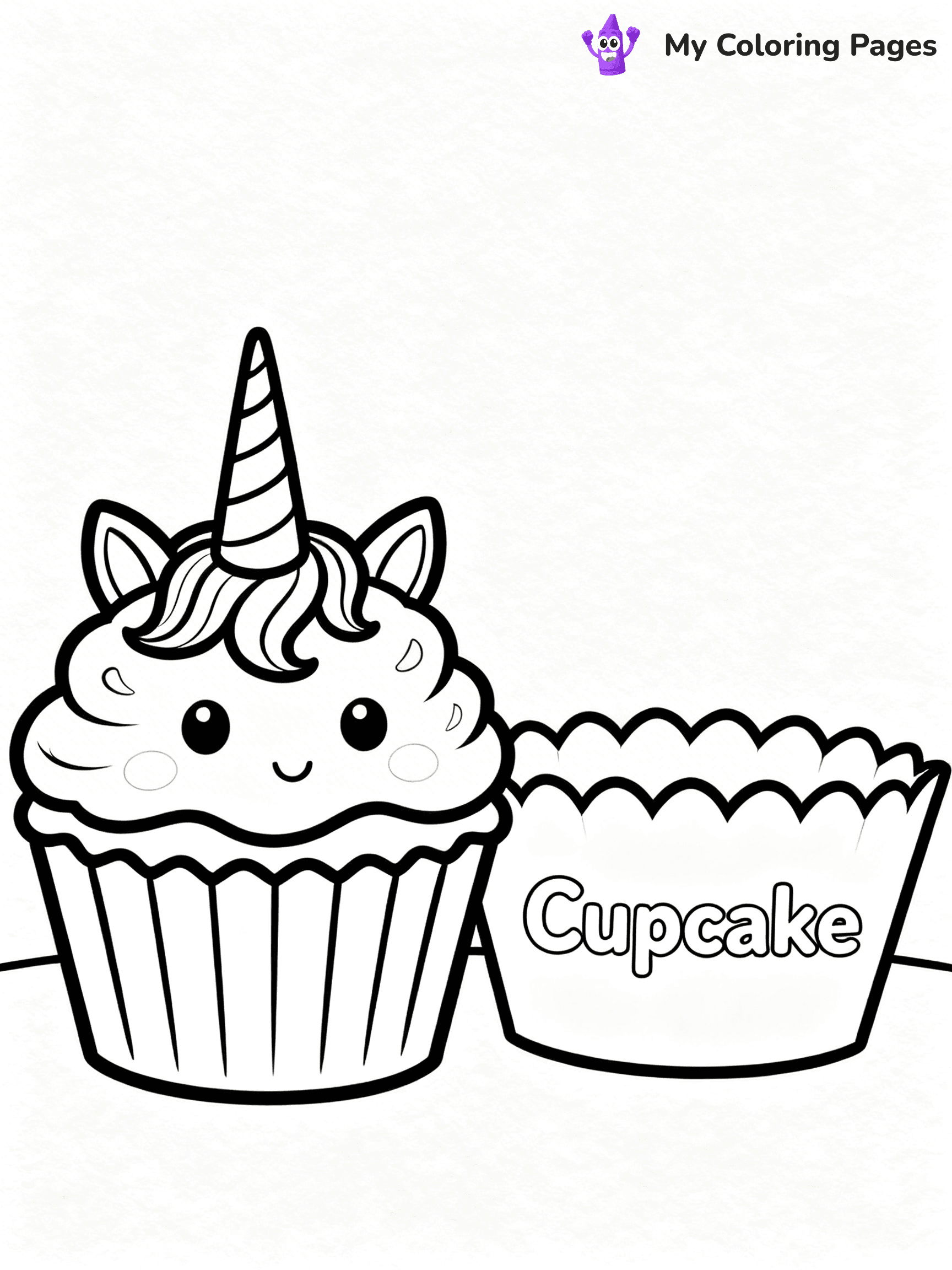 Unicorn Cupcake Coloring Pages - 10