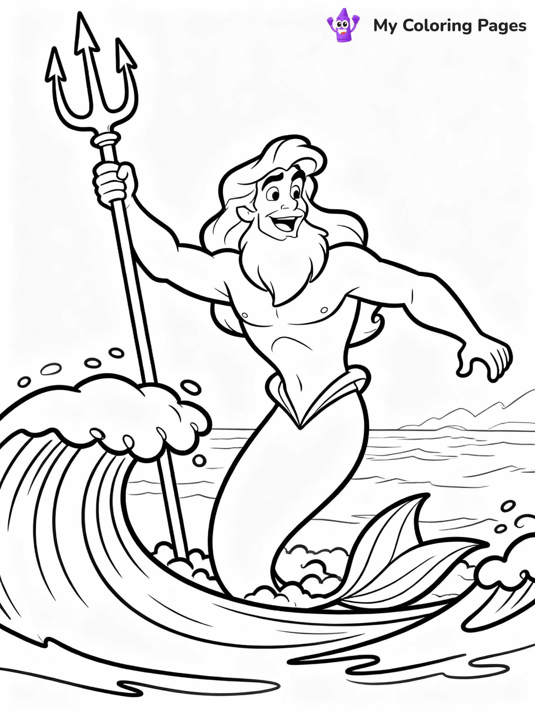 ⚠️ CRITICAL REQUIREMENT - ABSOLUTE BLACK AND WHITE ONLY ⚠️
This MUST be a BLACK AND WHITE line drawing ONLY. NO COLORS whatsoever.
- ONLY pure black lines (#000000) on pure white background (#FFFFFF)
- ABSOLUTELY NO colors, NO shading, NO gradients, NO grayscale
- If there are ANY colors in the output, the image is REJECTED
- This is a COLORING PAGE - meant to be COLORED IN by children
- The output must be UNCOLORED line art ready for coloring
⚠️ SUBJECT TO DRAW: Triton from The Little Mermaid in Disney animation style, commanding ocean waves, golden trident raised
(REMEMBER: Output must be BLACK AND WHITE line art only, NOT colored!)
# COLORING PAGE: BLACK OUTLINES ONLY - WHITE BACKGROUND MANDATORY
Create a **coloring book page** using EXACTLY two values: black lines, white space.
## NON-NEGOTIABLE BINARY RULES
- **ONLY #000000 (black) and #FFFFFF (white)** - NO other values exist
- **EVERY PIXEL = BLACK OR WHITE** - no gray/shading/antialiasing
- **WHITE BACKGROUND MANDATORY** - entire canvas stays white
- **ALL SHAPES HOLLOW** - everything is empty outlines waiting to be colored
- **FORBIDDEN:** fills, shading, gradients, patterns, textures, colors
- **NO SOLID REGIONS** - if it's not a thin line, it's wrong
## Universal Line Standards
- Black outlines ONLY - thin, uniform weight
- Every shape completely empty inside
- Closed contours suitable for coloring
- Simple flat illustration - zero depth/3D/realism
- **Style:** Whimsical Doodle Art Alley - rounded, friendly outlines (unless specified)
## Everything = Outline Only
- Characters/animals: hollow shapes
- Objects/clothing: empty contours
- Backgrounds/scenery: line work only
- Natural elements: outlined forms
- Dark/night areas: don't exist (use outlined symbols)
- Textures/patterns: convert to simple lines
## The Test
Can a child color EVERY white space with crayons? If any area is pre-filled/shaded/gray or colored in, it FAILS. Every shape must be waiting to receive color.
**FINAL OUTPUT**: Binary coloring page. Black lines define shapes. White spaces ready for coloring. Nothing else exists. No exceptions. Print-ready.
⚠️ FINAL REMINDER: Draw the subject "Triton from The Little Mermaid in Disney animation style, commanding ocean waves, golden trident raised" as BLACK AND WHITE line art. Zero colors in output.