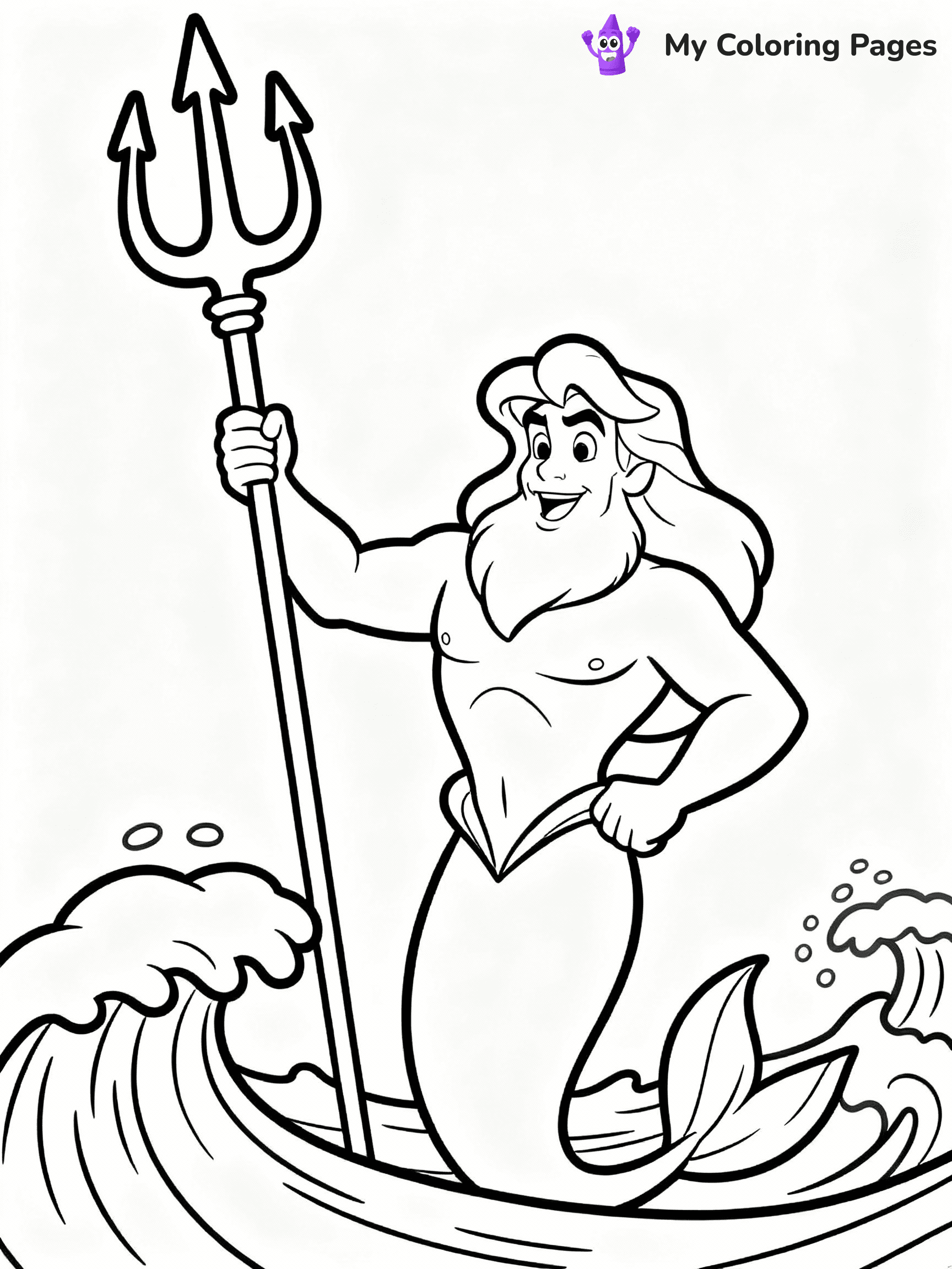 ⚠️ CRITICAL REQUIREMENT - ABSOLUTE BLACK AND WHITE ONLY ⚠️
This MUST be a BLACK AND WHITE line drawing ONLY. NO COLORS whatsoever.
- ONLY pure black lines (#000000) on pure white background (#FFFFFF)
- ABSOLUTELY NO colors, NO shading, NO gradients, NO grayscale
- If there are ANY colors in the output, the image is REJECTED
- This is a COLORING PAGE - meant to be COLORED IN by children
- The output must be UNCOLORED line art ready for coloring
⚠️ SUBJECT TO DRAW: Triton from The Little Mermaid in Disney animation style, commanding ocean waves, golden trident raised
(REMEMBER: Output must be BLACK AND WHITE line art only, NOT colored!)
# COLORING PAGE: BLACK OUTLINES ONLY - WHITE BACKGROUND MANDATORY
Create a **coloring book page** using EXACTLY two values: black lines, white space.
## NON-NEGOTIABLE BINARY RULES
- **ONLY #000000 (black) and #FFFFFF (white)** - NO other values exist
- **EVERY PIXEL = BLACK OR WHITE** - no gray/shading/antialiasing
- **WHITE BACKGROUND MANDATORY** - entire canvas stays white
- **ALL SHAPES HOLLOW** - everything is empty outlines waiting to be colored
- **FORBIDDEN:** fills, shading, gradients, patterns, textures, colors
- **NO SOLID REGIONS** - if it's not a thin line, it's wrong
## Universal Line Standards
- Black outlines ONLY - thin, uniform weight
- Every shape completely empty inside
- Closed contours suitable for coloring
- Simple flat illustration - zero depth/3D/realism
- **Style:** Whimsical Doodle Art Alley - rounded, friendly outlines (unless specified)
## Everything = Outline Only
- Characters/animals: hollow shapes
- Objects/clothing: empty contours
- Backgrounds/scenery: line work only
- Natural elements: outlined forms
- Dark/night areas: don't exist (use outlined symbols)
- Textures/patterns: convert to simple lines
## The Test
Can a child color EVERY white space with crayons? If any area is pre-filled/shaded/gray or colored in, it FAILS. Every shape must be waiting to receive color.
**FINAL OUTPUT**: Binary coloring page. Black lines define shapes. White spaces ready for coloring. Nothing else exists. No exceptions. Print-ready.
⚠️ FINAL REMINDER: Draw the subject "Triton from The Little Mermaid in Disney animation style, commanding ocean waves, golden trident raised" as BLACK AND WHITE line art. Zero colors in output.