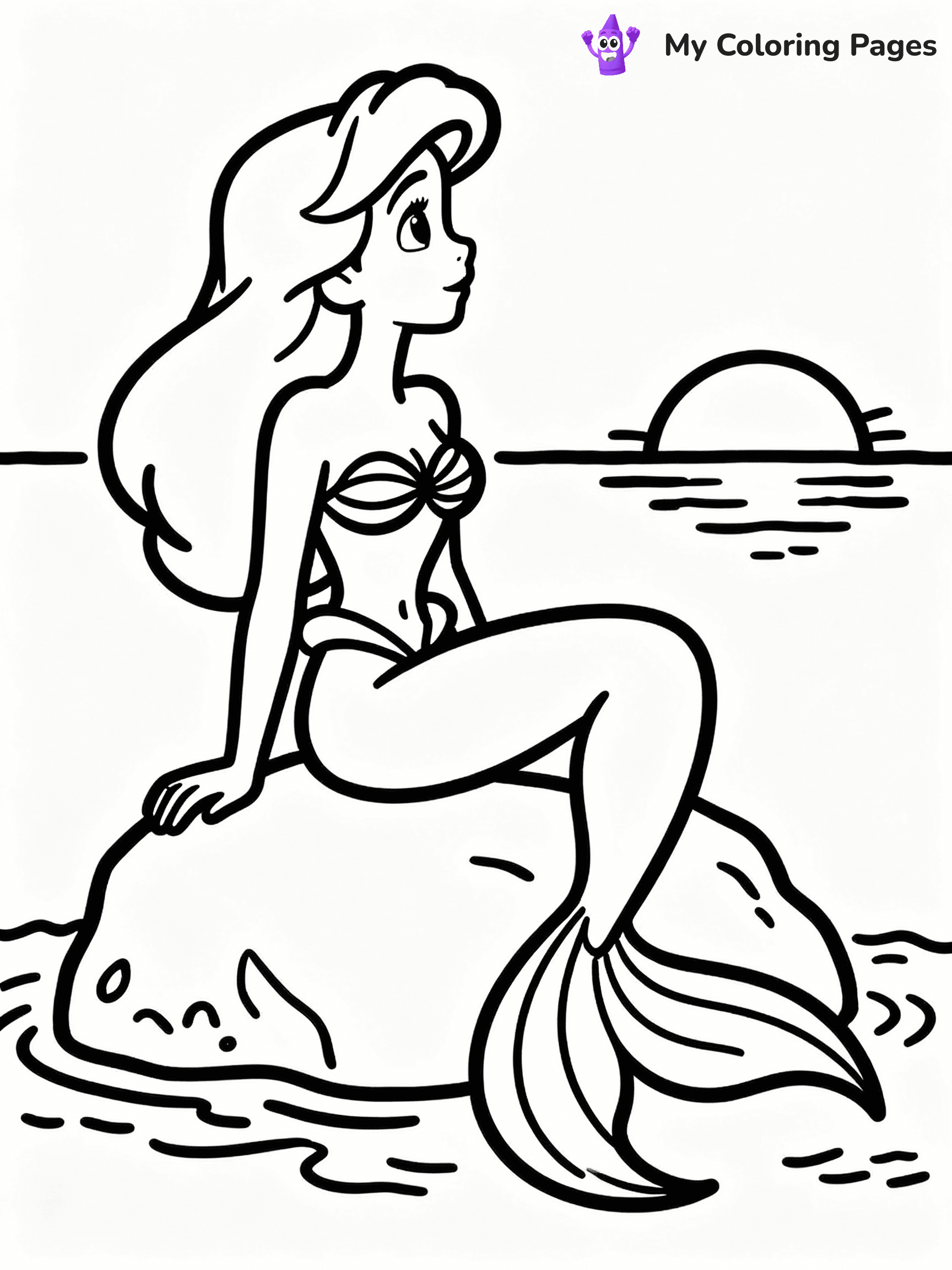 ⚠️ CRITICAL REQUIREMENT - ABSOLUTE BLACK AND WHITE ONLY ⚠️
This MUST be a BLACK AND WHITE line drawing ONLY. NO COLORS whatsoever.
- ONLY pure black lines (#000000) on pure white background (#FFFFFF)
- ABSOLUTELY NO colors, NO shading, NO gradients, NO grayscale
- If there are ANY colors in the output, the image is REJECTED
- This is a COLORING PAGE - meant to be COLORED IN by children
- The output must be UNCOLORED line art ready for coloring
⚠️ SUBJECT TO DRAW: Ariel in Disney animation style, sitting on rock, gazing at the sunset, tail elegantly draped
(REMEMBER: Output must be BLACK AND WHITE line art only, NOT colored!)
# COLORING PAGE: BLACK OUTLINES ONLY - WHITE BACKGROUND MANDATORY
Create a **coloring book page** using EXACTLY two values: black lines, white space.
## NON-NEGOTIABLE BINARY RULES
- **ONLY #000000 (black) and #FFFFFF (white)** - NO other values exist
- **EVERY PIXEL = BLACK OR WHITE** - no gray/shading/antialiasing
- **WHITE BACKGROUND MANDATORY** - entire canvas stays white
- **ALL SHAPES HOLLOW** - everything is empty outlines waiting to be colored
- **FORBIDDEN:** fills, shading, gradients, patterns, textures, colors
- **NO SOLID REGIONS** - if it's not a thin line, it's wrong
## Universal Line Standards
- Black outlines ONLY - thin, uniform weight
- Every shape completely empty inside
- Closed contours suitable for coloring
- Simple flat illustration - zero depth/3D/realism
- **Style:** Whimsical Doodle Art Alley - rounded, friendly outlines (unless specified)
## Everything = Outline Only
- Characters/animals: hollow shapes
- Objects/clothing: empty contours
- Backgrounds/scenery: line work only
- Natural elements: outlined forms
- Dark/night areas: don't exist (use outlined symbols)
- Textures/patterns: convert to simple lines
## The Test
Can a child color EVERY white space with crayons? If any area is pre-filled/shaded/gray or colored in, it FAILS. Every shape must be waiting to receive color.
**FINAL OUTPUT**: Binary coloring page. Black lines define shapes. White spaces ready for coloring. Nothing else exists. No exceptions. Print-ready.
⚠️ FINAL REMINDER: Draw the subject "Ariel in Disney animation style, sitting on rock, gazing at the sunset, tail elegantly draped" as BLACK AND WHITE line art. Zero colors in output.