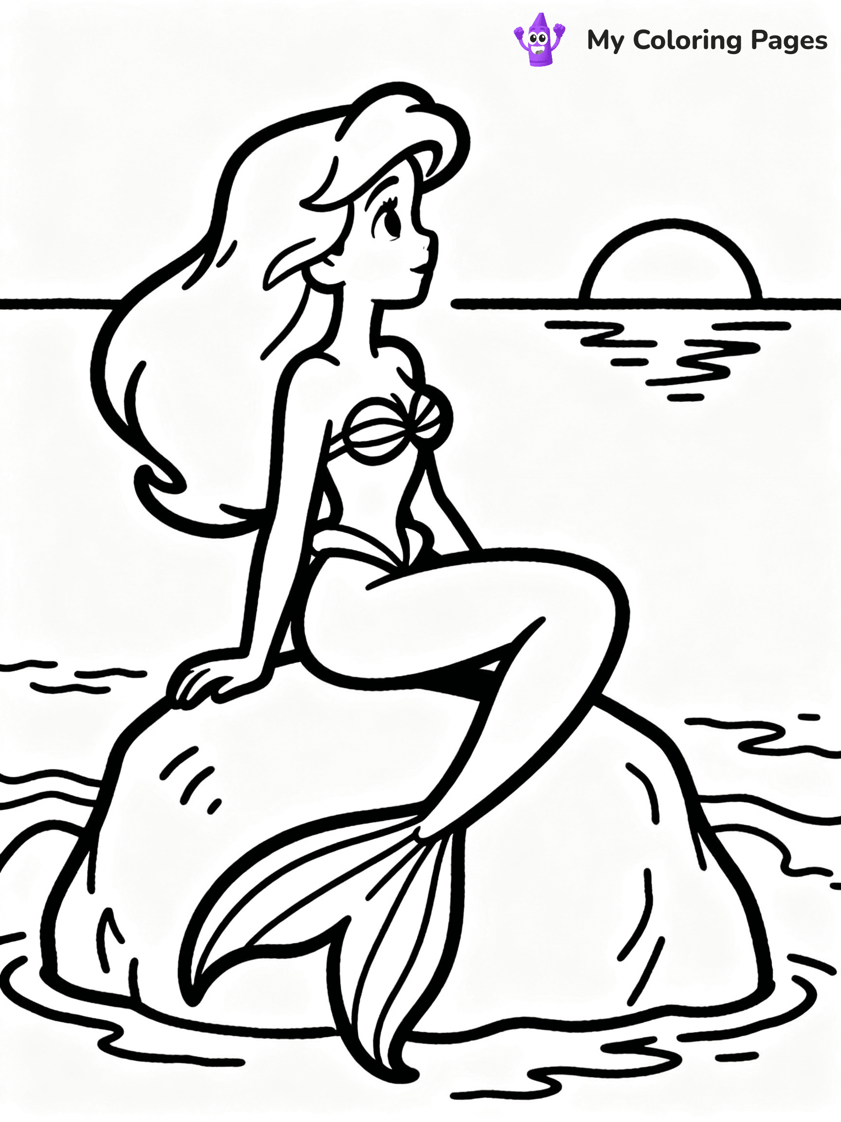 ⚠️ CRITICAL REQUIREMENT - ABSOLUTE BLACK AND WHITE ONLY ⚠️
This MUST be a BLACK AND WHITE line drawing ONLY. NO COLORS whatsoever.
- ONLY pure black lines (#000000) on pure white background (#FFFFFF)
- ABSOLUTELY NO colors, NO shading, NO gradients, NO grayscale
- If there are ANY colors in the output, the image is REJECTED
- This is a COLORING PAGE - meant to be COLORED IN by children
- The output must be UNCOLORED line art ready for coloring
⚠️ SUBJECT TO DRAW: Ariel in Disney animation style, sitting on rock, gazing at the sunset, tail elegantly draped
(REMEMBER: Output must be BLACK AND WHITE line art only, NOT colored!)
# COLORING PAGE: BLACK OUTLINES ONLY - WHITE BACKGROUND MANDATORY
Create a **coloring book page** using EXACTLY two values: black lines, white space.
## NON-NEGOTIABLE BINARY RULES
- **ONLY #000000 (black) and #FFFFFF (white)** - NO other values exist
- **EVERY PIXEL = BLACK OR WHITE** - no gray/shading/antialiasing
- **WHITE BACKGROUND MANDATORY** - entire canvas stays white
- **ALL SHAPES HOLLOW** - everything is empty outlines waiting to be colored
- **FORBIDDEN:** fills, shading, gradients, patterns, textures, colors
- **NO SOLID REGIONS** - if it's not a thin line, it's wrong
## Universal Line Standards
- Black outlines ONLY - thin, uniform weight
- Every shape completely empty inside
- Closed contours suitable for coloring
- Simple flat illustration - zero depth/3D/realism
- **Style:** Whimsical Doodle Art Alley - rounded, friendly outlines (unless specified)
## Everything = Outline Only
- Characters/animals: hollow shapes
- Objects/clothing: empty contours
- Backgrounds/scenery: line work only
- Natural elements: outlined forms
- Dark/night areas: don't exist (use outlined symbols)
- Textures/patterns: convert to simple lines
## The Test
Can a child color EVERY white space with crayons? If any area is pre-filled/shaded/gray or colored in, it FAILS. Every shape must be waiting to receive color.
**FINAL OUTPUT**: Binary coloring page. Black lines define shapes. White spaces ready for coloring. Nothing else exists. No exceptions. Print-ready.
⚠️ FINAL REMINDER: Draw the subject "Ariel in Disney animation style, sitting on rock, gazing at the sunset, tail elegantly draped" as BLACK AND WHITE line art. Zero colors in output.