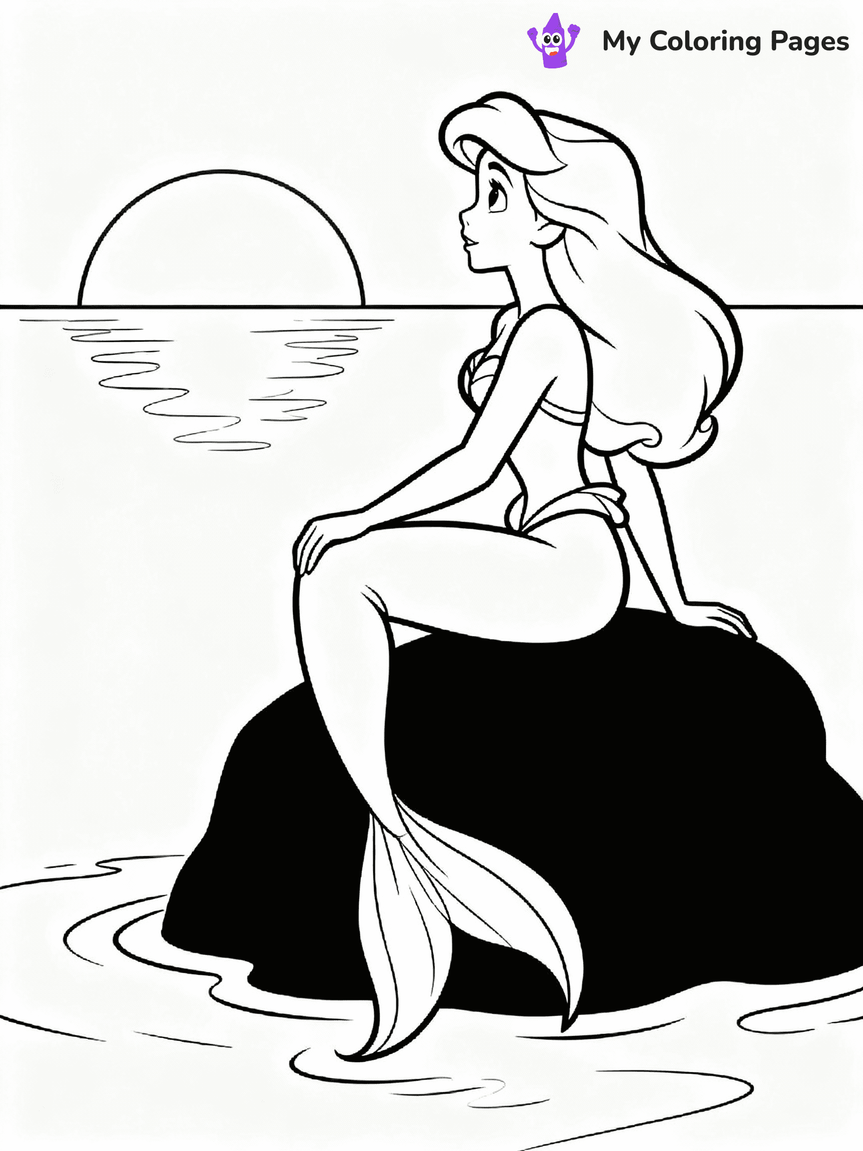 ⚠️ CRITICAL REQUIREMENT - ABSOLUTE BLACK AND WHITE ONLY ⚠️
This MUST be a BLACK AND WHITE line drawing ONLY. NO COLORS whatsoever.
- ONLY pure black lines (#000000) on pure white background (#FFFFFF)
- ABSOLUTELY NO colors, NO shading, NO gradients, NO grayscale
- If there are ANY colors in the output, the image is REJECTED
- This is a COLORING PAGE - meant to be COLORED IN by children
- The output must be UNCOLORED line art ready for coloring
⚠️ SUBJECT TO DRAW: Ariel in Disney animation style, sitting on rock, gazing at the sunset, tail elegantly draped
(REMEMBER: Output must be BLACK AND WHITE line art only, NOT colored!)
# COLORING PAGE: BLACK OUTLINES ONLY - WHITE BACKGROUND MANDATORY
Create a **coloring book page** using EXACTLY two values: black lines, white space.
## NON-NEGOTIABLE BINARY RULES
- **ONLY #000000 (black) and #FFFFFF (white)** - NO other values exist
- **EVERY PIXEL = BLACK OR WHITE** - no gray/shading/antialiasing
- **WHITE BACKGROUND MANDATORY** - entire canvas stays white
- **ALL SHAPES HOLLOW** - everything is empty outlines waiting to be colored
- **FORBIDDEN:** fills, shading, gradients, patterns, textures, colors
- **NO SOLID REGIONS** - if it's not a thin line, it's wrong
## Universal Line Standards
- Black outlines ONLY - thin, uniform weight
- Every shape completely empty inside
- Closed contours suitable for coloring
- Simple flat illustration - zero depth/3D/realism
- **Style:** Whimsical Doodle Art Alley - rounded, friendly outlines (unless specified)
## Everything = Outline Only
- Characters/animals: hollow shapes
- Objects/clothing: empty contours
- Backgrounds/scenery: line work only
- Natural elements: outlined forms
- Dark/night areas: don't exist (use outlined symbols)
- Textures/patterns: convert to simple lines
## The Test
Can a child color EVERY white space with crayons? If any area is pre-filled/shaded/gray or colored in, it FAILS. Every shape must be waiting to receive color.
**FINAL OUTPUT**: Binary coloring page. Black lines define shapes. White spaces ready for coloring. Nothing else exists. No exceptions. Print-ready.
⚠️ FINAL REMINDER: Draw the subject "Ariel in Disney animation style, sitting on rock, gazing at the sunset, tail elegantly draped" as BLACK AND WHITE line art. Zero colors in output.