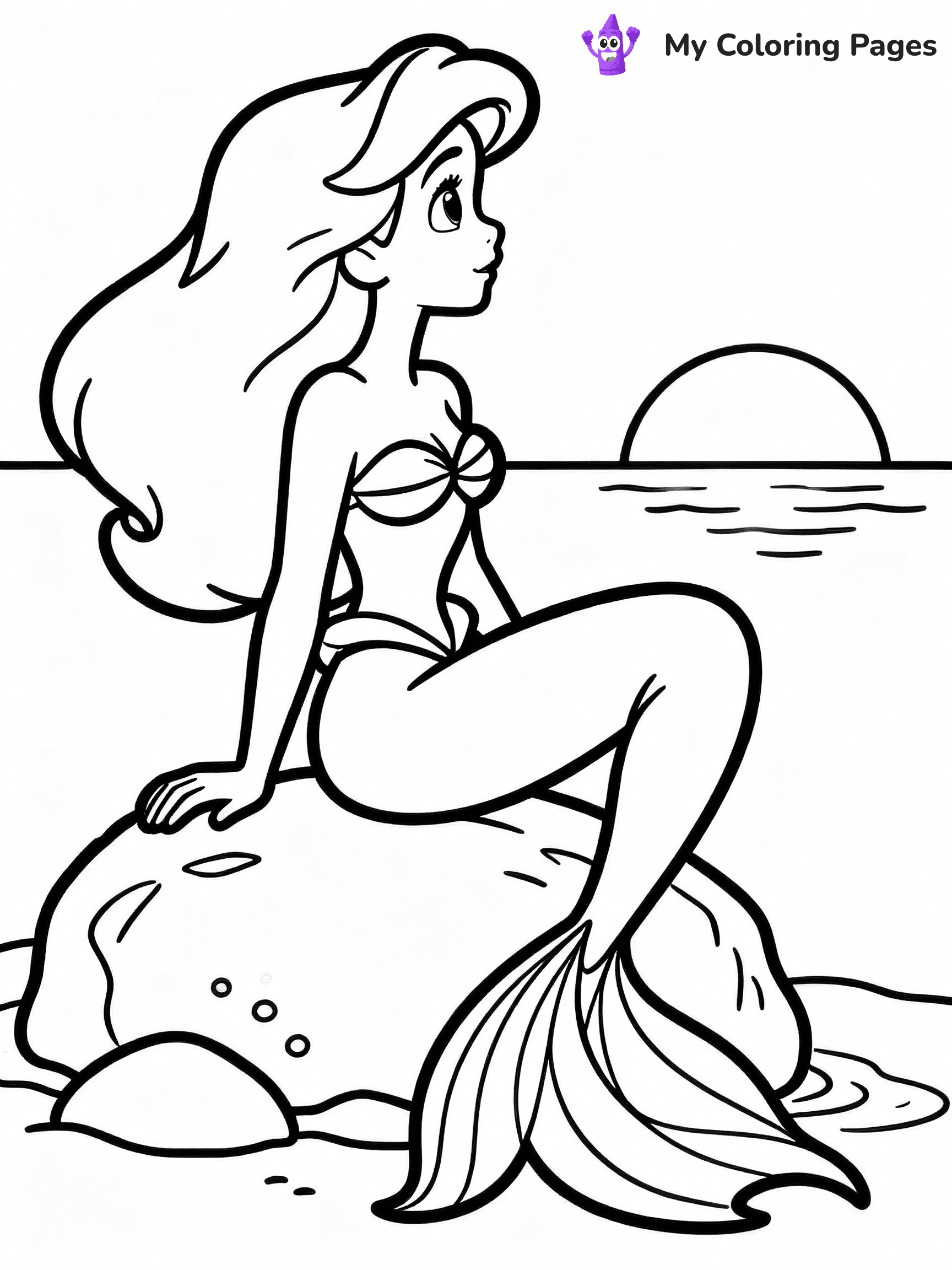 ⚠️ CRITICAL REQUIREMENT - ABSOLUTE BLACK AND WHITE ONLY ⚠️
This MUST be a BLACK AND WHITE line drawing ONLY. NO COLORS whatsoever.
- ONLY pure black lines (#000000) on pure white background (#FFFFFF)
- ABSOLUTELY NO colors, NO shading, NO gradients, NO grayscale
- If there are ANY colors in the output, the image is REJECTED
- This is a COLORING PAGE - meant to be COLORED IN by children
- The output must be UNCOLORED line art ready for coloring
⚠️ SUBJECT TO DRAW: Ariel in Disney animation style, sitting on rock, gazing at the sunset, tail elegantly draped
(REMEMBER: Output must be BLACK AND WHITE line art only, NOT colored!)
# COLORING PAGE: BLACK OUTLINES ONLY - WHITE BACKGROUND MANDATORY
Create a **coloring book page** using EXACTLY two values: black lines, white space.
## NON-NEGOTIABLE BINARY RULES
- **ONLY #000000 (black) and #FFFFFF (white)** - NO other values exist
- **EVERY PIXEL = BLACK OR WHITE** - no gray/shading/antialiasing
- **WHITE BACKGROUND MANDATORY** - entire canvas stays white
- **ALL SHAPES HOLLOW** - everything is empty outlines waiting to be colored
- **FORBIDDEN:** fills, shading, gradients, patterns, textures, colors
- **NO SOLID REGIONS** - if it's not a thin line, it's wrong
## Universal Line Standards
- Black outlines ONLY - thin, uniform weight
- Every shape completely empty inside
- Closed contours suitable for coloring
- Simple flat illustration - zero depth/3D/realism
- **Style:** Whimsical Doodle Art Alley - rounded, friendly outlines (unless specified)
## Everything = Outline Only
- Characters/animals: hollow shapes
- Objects/clothing: empty contours
- Backgrounds/scenery: line work only
- Natural elements: outlined forms
- Dark/night areas: don't exist (use outlined symbols)
- Textures/patterns: convert to simple lines
## The Test
Can a child color EVERY white space with crayons? If any area is pre-filled/shaded/gray or colored in, it FAILS. Every shape must be waiting to receive color.
**FINAL OUTPUT**: Binary coloring page. Black lines define shapes. White spaces ready for coloring. Nothing else exists. No exceptions. Print-ready.
⚠️ FINAL REMINDER: Draw the subject "Ariel in Disney animation style, sitting on rock, gazing at the sunset, tail elegantly draped" as BLACK AND WHITE line art. Zero colors in output.