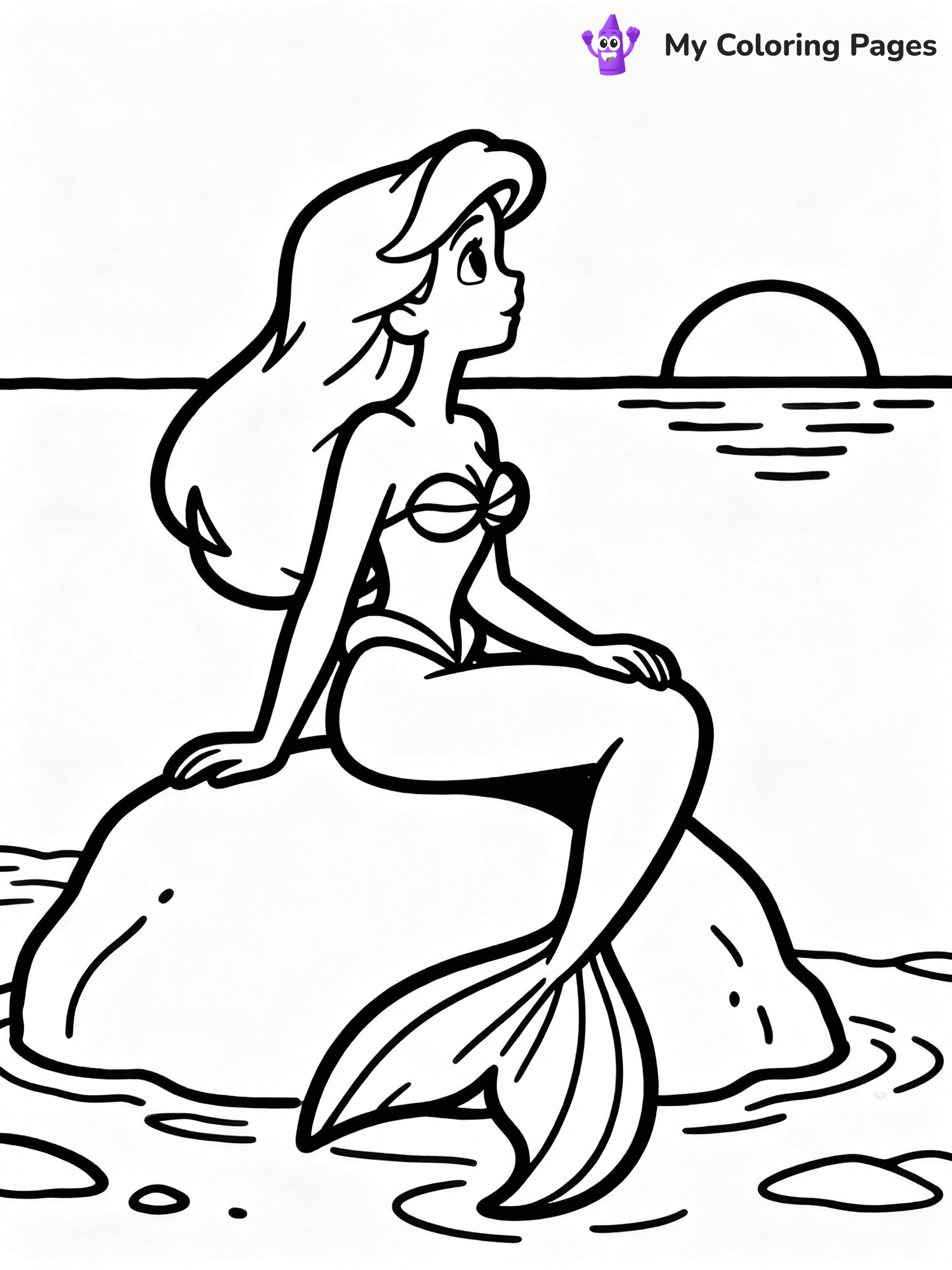 ⚠️ CRITICAL REQUIREMENT - ABSOLUTE BLACK AND WHITE ONLY ⚠️
This MUST be a BLACK AND WHITE line drawing ONLY. NO COLORS whatsoever.
- ONLY pure black lines (#000000) on pure white background (#FFFFFF)
- ABSOLUTELY NO colors, NO shading, NO gradients, NO grayscale
- If there are ANY colors in the output, the image is REJECTED
- This is a COLORING PAGE - meant to be COLORED IN by children
- The output must be UNCOLORED line art ready for coloring
⚠️ SUBJECT TO DRAW: Ariel in Disney animation style, sitting on rock, gazing at the sunset, tail elegantly draped
(REMEMBER: Output must be BLACK AND WHITE line art only, NOT colored!)
# COLORING PAGE: BLACK OUTLINES ONLY - WHITE BACKGROUND MANDATORY
Create a **coloring book page** using EXACTLY two values: black lines, white space.
## NON-NEGOTIABLE BINARY RULES
- **ONLY #000000 (black) and #FFFFFF (white)** - NO other values exist
- **EVERY PIXEL = BLACK OR WHITE** - no gray/shading/antialiasing
- **WHITE BACKGROUND MANDATORY** - entire canvas stays white
- **ALL SHAPES HOLLOW** - everything is empty outlines waiting to be colored
- **FORBIDDEN:** fills, shading, gradients, patterns, textures, colors
- **NO SOLID REGIONS** - if it's not a thin line, it's wrong
## Universal Line Standards
- Black outlines ONLY - thin, uniform weight
- Every shape completely empty inside
- Closed contours suitable for coloring
- Simple flat illustration - zero depth/3D/realism
- **Style:** Whimsical Doodle Art Alley - rounded, friendly outlines (unless specified)
## Everything = Outline Only
- Characters/animals: hollow shapes
- Objects/clothing: empty contours
- Backgrounds/scenery: line work only
- Natural elements: outlined forms
- Dark/night areas: don't exist (use outlined symbols)
- Textures/patterns: convert to simple lines
## The Test
Can a child color EVERY white space with crayons? If any area is pre-filled/shaded/gray or colored in, it FAILS. Every shape must be waiting to receive color.
**FINAL OUTPUT**: Binary coloring page. Black lines define shapes. White spaces ready for coloring. Nothing else exists. No exceptions. Print-ready.
⚠️ FINAL REMINDER: Draw the subject "Ariel in Disney animation style, sitting on rock, gazing at the sunset, tail elegantly draped" as BLACK AND WHITE line art. Zero colors in output.