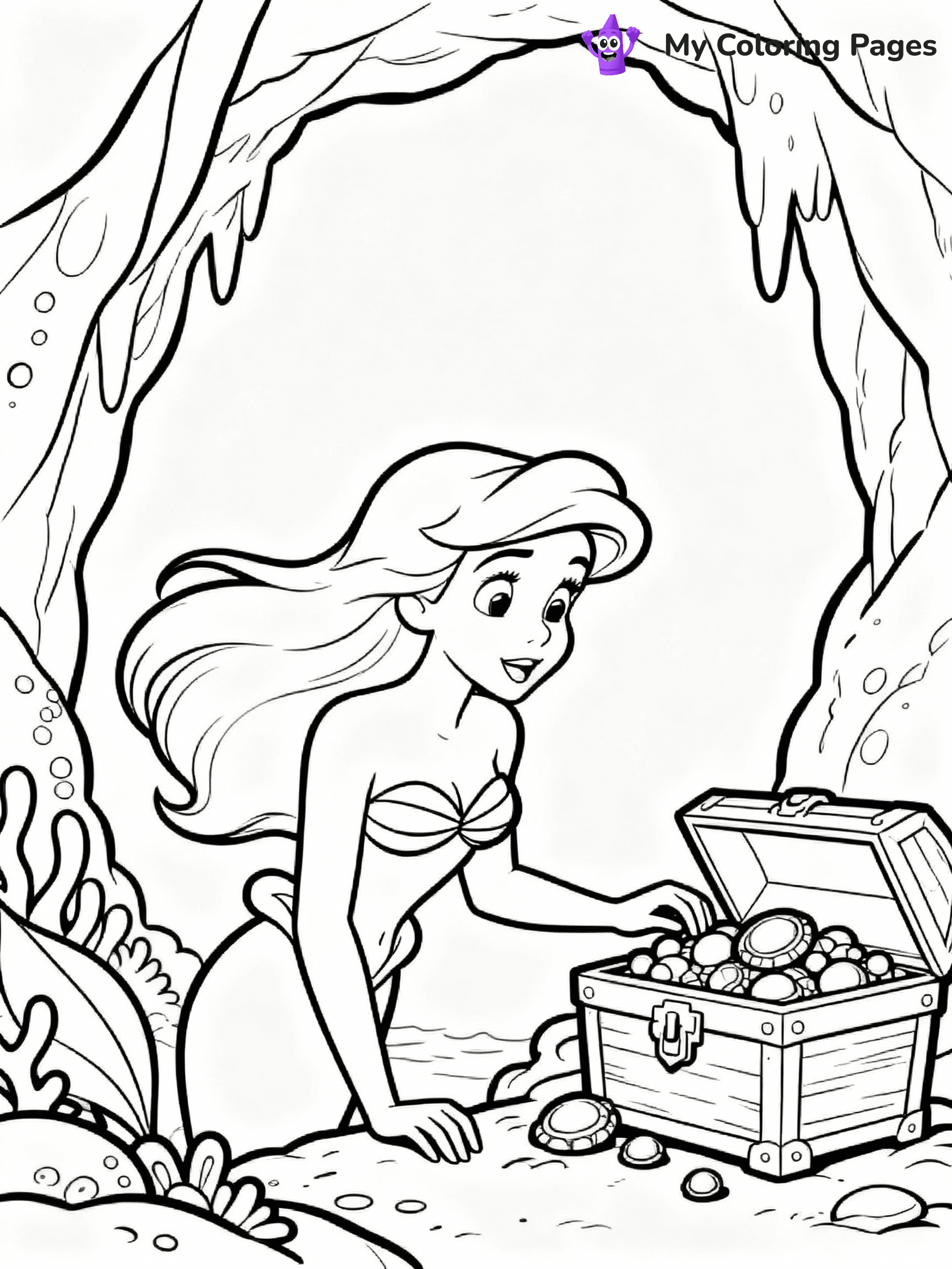 ⚠️ CRITICAL REQUIREMENT - ABSOLUTE BLACK AND WHITE ONLY ⚠️
This MUST be a BLACK AND WHITE line drawing ONLY. NO COLORS whatsoever.
- ONLY pure black lines (#000000) on pure white background (#FFFFFF)
- ABSOLUTELY NO colors, NO shading, NO gradients, NO grayscale
- If there are ANY colors in the output, the image is REJECTED
- This is a COLORING PAGE - meant to be COLORED IN by children
- The output must be UNCOLORED line art ready for coloring
⚠️ SUBJECT TO DRAW: Ariel in Disney animation style, exploring underwater cave, hair flowing, treasure glimmering
(REMEMBER: Output must be BLACK AND WHITE line art only, NOT colored!)
# COLORING PAGE: BLACK OUTLINES ONLY - WHITE BACKGROUND MANDATORY
Create a **coloring book page** using EXACTLY two values: black lines, white space.
## NON-NEGOTIABLE BINARY RULES
- **ONLY #000000 (black) and #FFFFFF (white)** - NO other values exist
- **EVERY PIXEL = BLACK OR WHITE** - no gray/shading/antialiasing
- **WHITE BACKGROUND MANDATORY** - entire canvas stays white
- **ALL SHAPES HOLLOW** - everything is empty outlines waiting to be colored
- **FORBIDDEN:** fills, shading, gradients, patterns, textures, colors
- **NO SOLID REGIONS** - if it's not a thin line, it's wrong
## Universal Line Standards
- Black outlines ONLY - thin, uniform weight
- Every shape completely empty inside
- Closed contours suitable for coloring
- Simple flat illustration - zero depth/3D/realism
- **Style:** Whimsical Doodle Art Alley - rounded, friendly outlines (unless specified)
## Everything = Outline Only
- Characters/animals: hollow shapes
- Objects/clothing: empty contours
- Backgrounds/scenery: line work only
- Natural elements: outlined forms
- Dark/night areas: don't exist (use outlined symbols)
- Textures/patterns: convert to simple lines
## The Test
Can a child color EVERY white space with crayons? If any area is pre-filled/shaded/gray or colored in, it FAILS. Every shape must be waiting to receive color.
**FINAL OUTPUT**: Binary coloring page. Black lines define shapes. White spaces ready for coloring. Nothing else exists. No exceptions. Print-ready.
⚠️ FINAL REMINDER: Draw the subject "Ariel in Disney animation style, exploring underwater cave, hair flowing, treasure glimmering" as BLACK AND WHITE line art. Zero colors in output.