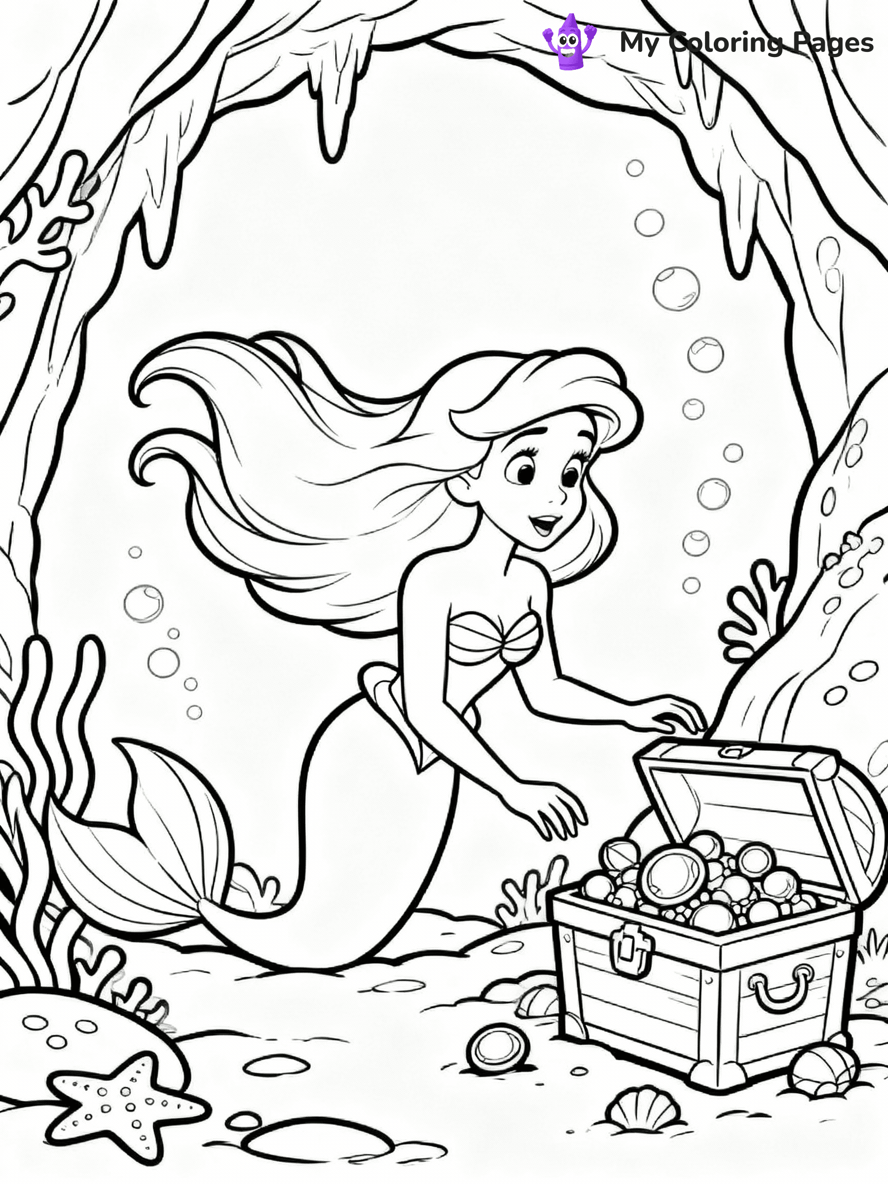 ⚠️ CRITICAL REQUIREMENT - ABSOLUTE BLACK AND WHITE ONLY ⚠️
This MUST be a BLACK AND WHITE line drawing ONLY. NO COLORS whatsoever.
- ONLY pure black lines (#000000) on pure white background (#FFFFFF)
- ABSOLUTELY NO colors, NO shading, NO gradients, NO grayscale
- If there are ANY colors in the output, the image is REJECTED
- This is a COLORING PAGE - meant to be COLORED IN by children
- The output must be UNCOLORED line art ready for coloring
⚠️ SUBJECT TO DRAW: Ariel in Disney animation style, exploring underwater cave, hair flowing, treasure glimmering
(REMEMBER: Output must be BLACK AND WHITE line art only, NOT colored!)
# COLORING PAGE: BLACK OUTLINES ONLY - WHITE BACKGROUND MANDATORY
Create a **coloring book page** using EXACTLY two values: black lines, white space.
## NON-NEGOTIABLE BINARY RULES
- **ONLY #000000 (black) and #FFFFFF (white)** - NO other values exist
- **EVERY PIXEL = BLACK OR WHITE** - no gray/shading/antialiasing
- **WHITE BACKGROUND MANDATORY** - entire canvas stays white
- **ALL SHAPES HOLLOW** - everything is empty outlines waiting to be colored
- **FORBIDDEN:** fills, shading, gradients, patterns, textures, colors
- **NO SOLID REGIONS** - if it's not a thin line, it's wrong
## Universal Line Standards
- Black outlines ONLY - thin, uniform weight
- Every shape completely empty inside
- Closed contours suitable for coloring
- Simple flat illustration - zero depth/3D/realism
- **Style:** Whimsical Doodle Art Alley - rounded, friendly outlines (unless specified)
## Everything = Outline Only
- Characters/animals: hollow shapes
- Objects/clothing: empty contours
- Backgrounds/scenery: line work only
- Natural elements: outlined forms
- Dark/night areas: don't exist (use outlined symbols)
- Textures/patterns: convert to simple lines
## The Test
Can a child color EVERY white space with crayons? If any area is pre-filled/shaded/gray or colored in, it FAILS. Every shape must be waiting to receive color.
**FINAL OUTPUT**: Binary coloring page. Black lines define shapes. White spaces ready for coloring. Nothing else exists. No exceptions. Print-ready.
⚠️ FINAL REMINDER: Draw the subject "Ariel in Disney animation style, exploring underwater cave, hair flowing, treasure glimmering" as BLACK AND WHITE line art. Zero colors in output.