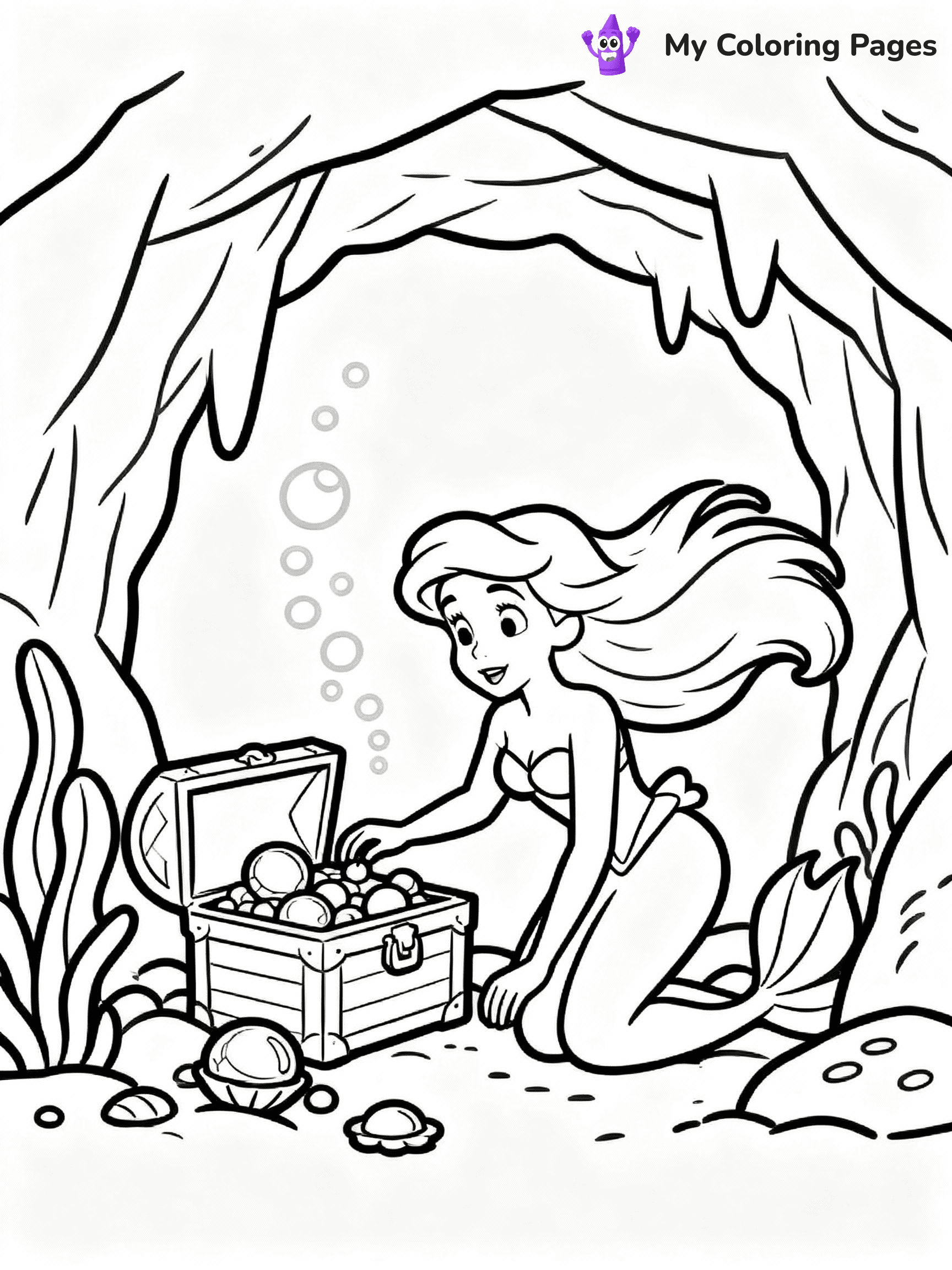 ⚠️ CRITICAL REQUIREMENT - ABSOLUTE BLACK AND WHITE ONLY ⚠️
This MUST be a BLACK AND WHITE line drawing ONLY. NO COLORS whatsoever.
- ONLY pure black lines (#000000) on pure white background (#FFFFFF)
- ABSOLUTELY NO colors, NO shading, NO gradients, NO grayscale
- If there are ANY colors in the output, the image is REJECTED
- This is a COLORING PAGE - meant to be COLORED IN by children
- The output must be UNCOLORED line art ready for coloring
⚠️ SUBJECT TO DRAW: Ariel in Disney animation style, exploring underwater cave, hair flowing, treasure glimmering
(REMEMBER: Output must be BLACK AND WHITE line art only, NOT colored!)
# COLORING PAGE: BLACK OUTLINES ONLY - WHITE BACKGROUND MANDATORY
Create a **coloring book page** using EXACTLY two values: black lines, white space.
## NON-NEGOTIABLE BINARY RULES
- **ONLY #000000 (black) and #FFFFFF (white)** - NO other values exist
- **EVERY PIXEL = BLACK OR WHITE** - no gray/shading/antialiasing
- **WHITE BACKGROUND MANDATORY** - entire canvas stays white
- **ALL SHAPES HOLLOW** - everything is empty outlines waiting to be colored
- **FORBIDDEN:** fills, shading, gradients, patterns, textures, colors
- **NO SOLID REGIONS** - if it's not a thin line, it's wrong
## Universal Line Standards
- Black outlines ONLY - thin, uniform weight
- Every shape completely empty inside
- Closed contours suitable for coloring
- Simple flat illustration - zero depth/3D/realism
- **Style:** Whimsical Doodle Art Alley - rounded, friendly outlines (unless specified)
## Everything = Outline Only
- Characters/animals: hollow shapes
- Objects/clothing: empty contours
- Backgrounds/scenery: line work only
- Natural elements: outlined forms
- Dark/night areas: don't exist (use outlined symbols)
- Textures/patterns: convert to simple lines
## The Test
Can a child color EVERY white space with crayons? If any area is pre-filled/shaded/gray or colored in, it FAILS. Every shape must be waiting to receive color.
**FINAL OUTPUT**: Binary coloring page. Black lines define shapes. White spaces ready for coloring. Nothing else exists. No exceptions. Print-ready.
⚠️ FINAL REMINDER: Draw the subject "Ariel in Disney animation style, exploring underwater cave, hair flowing, treasure glimmering" as BLACK AND WHITE line art. Zero colors in output.