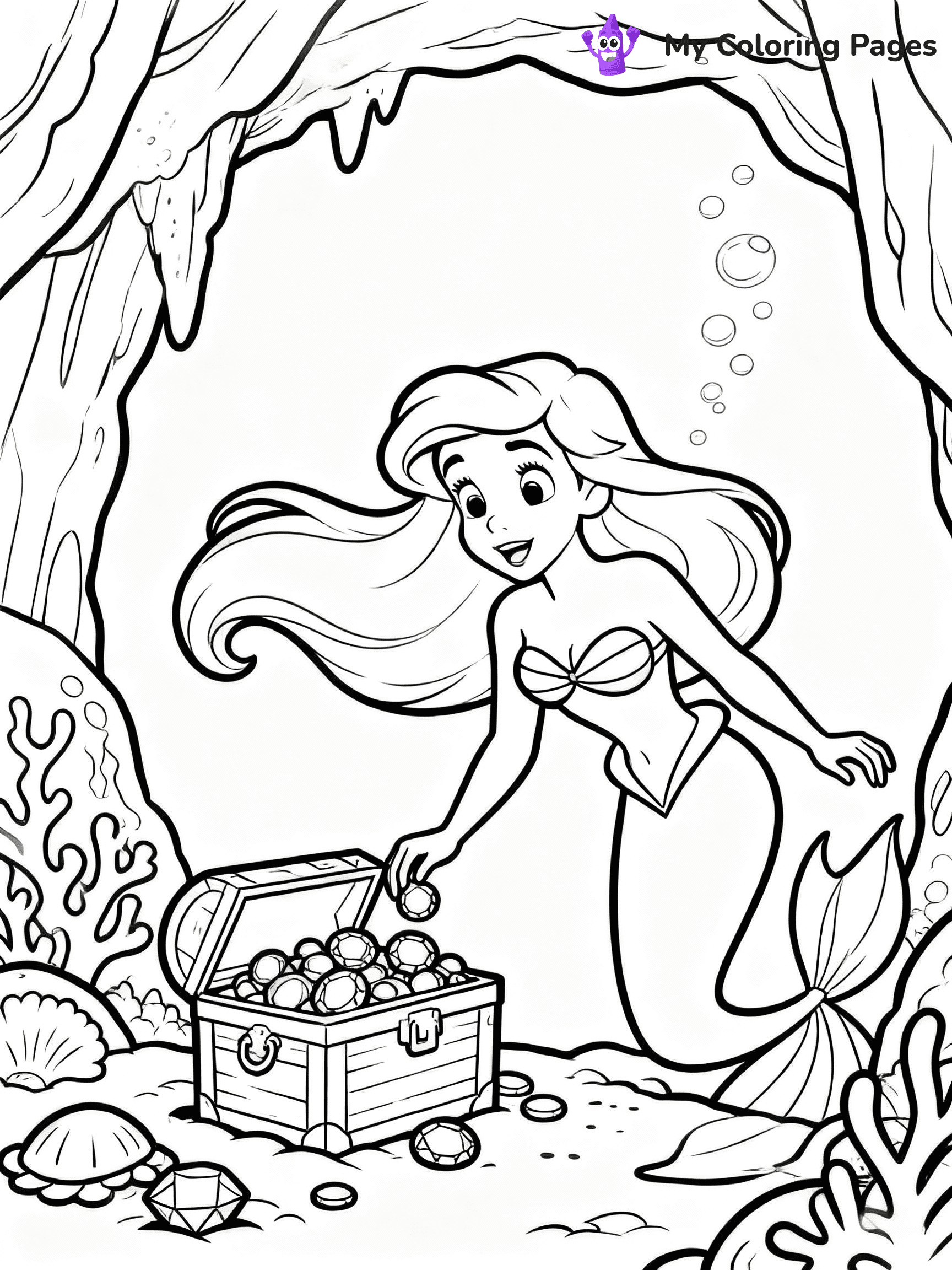 ⚠️ CRITICAL REQUIREMENT - ABSOLUTE BLACK AND WHITE ONLY ⚠️
This MUST be a BLACK AND WHITE line drawing ONLY. NO COLORS whatsoever.
- ONLY pure black lines (#000000) on pure white background (#FFFFFF)
- ABSOLUTELY NO colors, NO shading, NO gradients, NO grayscale
- If there are ANY colors in the output, the image is REJECTED
- This is a COLORING PAGE - meant to be COLORED IN by children
- The output must be UNCOLORED line art ready for coloring
⚠️ SUBJECT TO DRAW: Ariel in Disney animation style, exploring underwater cave, hair flowing, treasure glimmering
(REMEMBER: Output must be BLACK AND WHITE line art only, NOT colored!)
# COLORING PAGE: BLACK OUTLINES ONLY - WHITE BACKGROUND MANDATORY
Create a **coloring book page** using EXACTLY two values: black lines, white space.
## NON-NEGOTIABLE BINARY RULES
- **ONLY #000000 (black) and #FFFFFF (white)** - NO other values exist
- **EVERY PIXEL = BLACK OR WHITE** - no gray/shading/antialiasing
- **WHITE BACKGROUND MANDATORY** - entire canvas stays white
- **ALL SHAPES HOLLOW** - everything is empty outlines waiting to be colored
- **FORBIDDEN:** fills, shading, gradients, patterns, textures, colors
- **NO SOLID REGIONS** - if it's not a thin line, it's wrong
## Universal Line Standards
- Black outlines ONLY - thin, uniform weight
- Every shape completely empty inside
- Closed contours suitable for coloring
- Simple flat illustration - zero depth/3D/realism
- **Style:** Whimsical Doodle Art Alley - rounded, friendly outlines (unless specified)
## Everything = Outline Only
- Characters/animals: hollow shapes
- Objects/clothing: empty contours
- Backgrounds/scenery: line work only
- Natural elements: outlined forms
- Dark/night areas: don't exist (use outlined symbols)
- Textures/patterns: convert to simple lines
## The Test
Can a child color EVERY white space with crayons? If any area is pre-filled/shaded/gray or colored in, it FAILS. Every shape must be waiting to receive color.
**FINAL OUTPUT**: Binary coloring page. Black lines define shapes. White spaces ready for coloring. Nothing else exists. No exceptions. Print-ready.
⚠️ FINAL REMINDER: Draw the subject "Ariel in Disney animation style, exploring underwater cave, hair flowing, treasure glimmering" as BLACK AND WHITE line art. Zero colors in output.