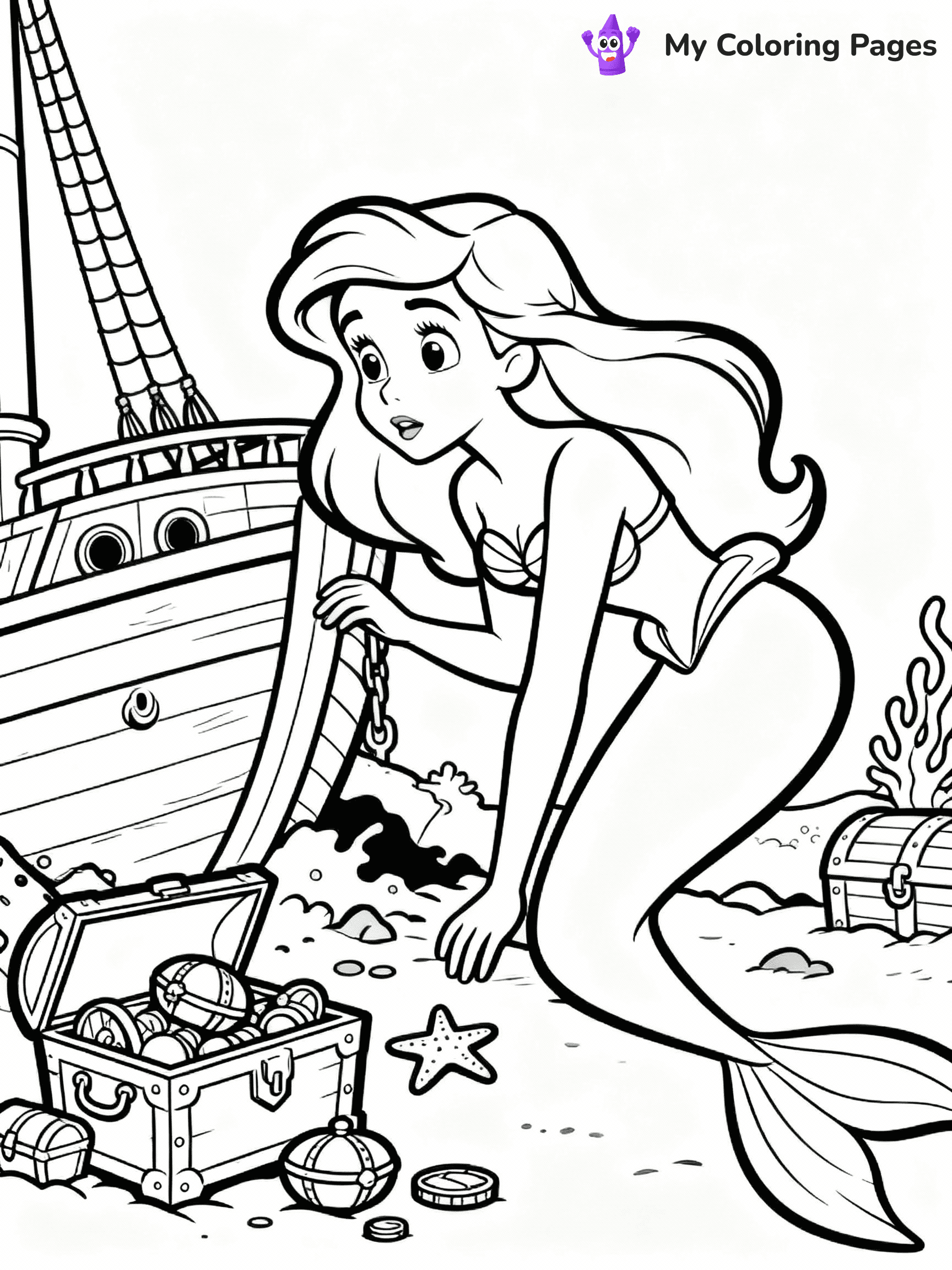 Little Mermaid Coloring Pages - 1