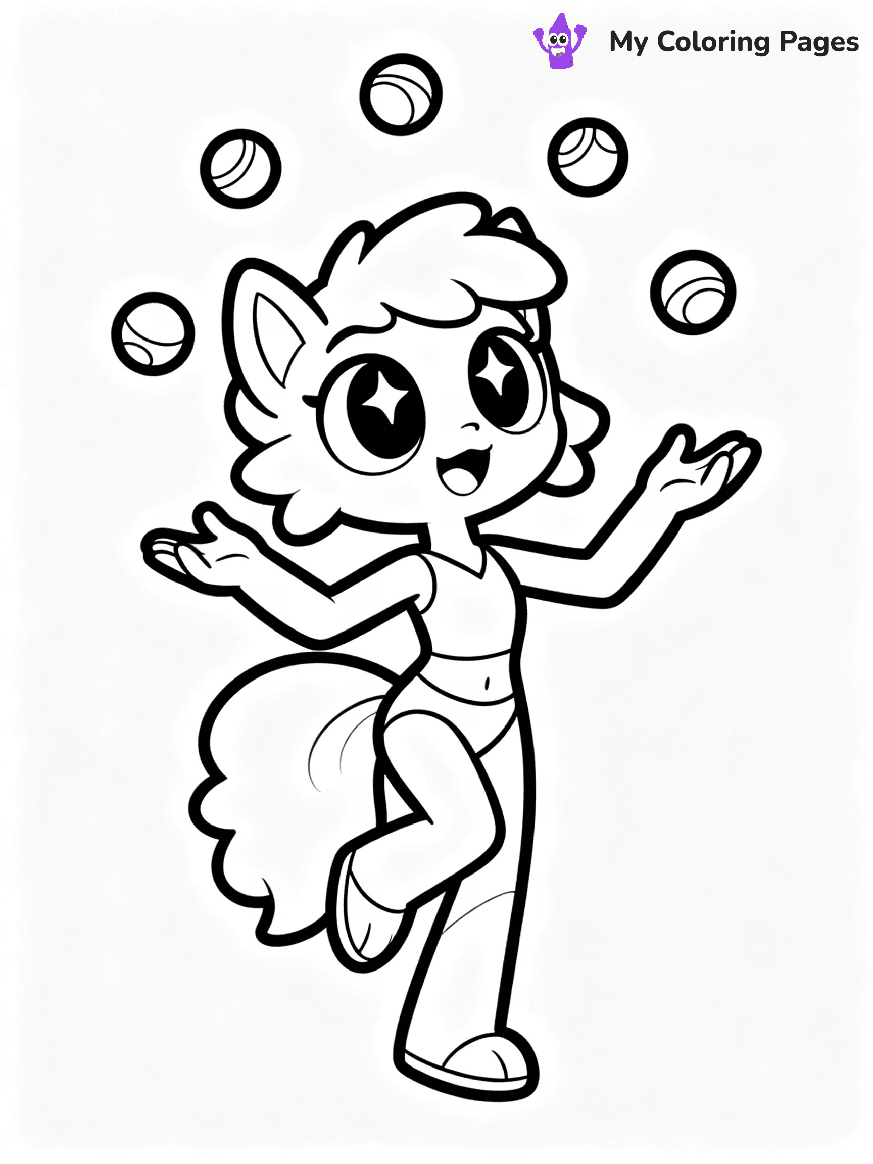 ⚠️ CRITICAL REQUIREMENT - ABSOLUTE BLACK AND WHITE ONLY ⚠️
This MUST be a BLACK AND WHITE line drawing ONLY. NO COLORS whatsoever.
- ONLY pure black lines (#000000) on pure white background (#FFFFFF)
- ABSOLUTELY NO colors, NO shading, NO gradients, NO grayscale
- If there are ANY colors in the output, the image is REJECTED
- This is a COLORING PAGE - meant to be COLORED IN by children
- The output must be UNCOLORED line art ready for coloring
⚠️ SUBJECT TO DRAW: Derpy from Huntrix in animated style, juggling orbs, big eyes sparkling, playful pose
(REMEMBER: Output must be BLACK AND WHITE line art only, NOT colored!)
# COLORING PAGE: BLACK OUTLINES ONLY - WHITE BACKGROUND MANDATORY
Create a **coloring book page** using EXACTLY two values: black lines, white space.
## NON-NEGOTIABLE BINARY RULES
- **ONLY #000000 (black) and #FFFFFF (white)** - NO other values exist
- **EVERY PIXEL = BLACK OR WHITE** - no gray/shading/antialiasing
- **WHITE BACKGROUND MANDATORY** - entire canvas stays white
- **ALL SHAPES HOLLOW** - everything is empty outlines waiting to be colored
- **FORBIDDEN:** fills, shading, gradients, patterns, textures, colors
- **NO SOLID REGIONS** - if it's not a thin line, it's wrong
## Universal Line Standards
- Black outlines ONLY - thin, uniform weight
- Every shape completely empty inside
- Closed contours suitable for coloring
- Simple flat illustration - zero depth/3D/realism
- **Style:** Whimsical Doodle Art Alley - rounded, friendly outlines (unless specified)
## Everything = Outline Only
- Characters/animals: hollow shapes
- Objects/clothing: empty contours
- Backgrounds/scenery: line work only
- Natural elements: outlined forms
- Dark/night areas: don't exist (use outlined symbols)
- Textures/patterns: convert to simple lines
## The Test
Can a child color EVERY white space with crayons? If any area is pre-filled/shaded/gray or colored in, it FAILS. Every shape must be waiting to receive color.
**FINAL OUTPUT**: Binary coloring page. Black lines define shapes. White spaces ready for coloring. Nothing else exists. No exceptions. Print-ready.
⚠️ FINAL REMINDER: Draw the subject "Derpy from Huntrix in animated style, juggling orbs, big eyes sparkling, playful pose" as BLACK AND WHITE line art. Zero colors in output.