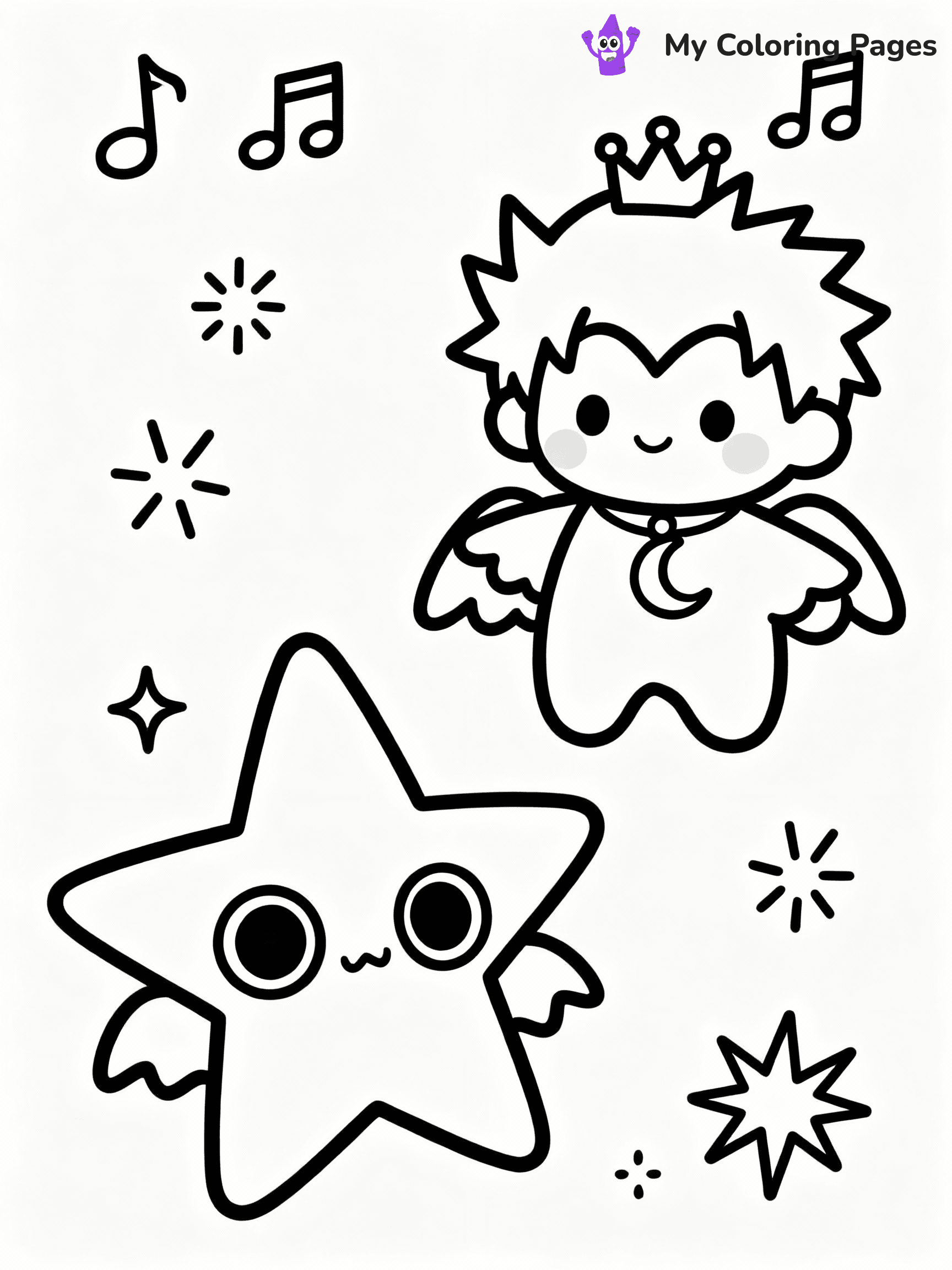 ⚠️ CRITICAL REQUIREMENT - ABSOLUTE BLACK AND WHITE ONLY ⚠️
This MUST be a BLACK AND WHITE line drawing ONLY. NO COLORS whatsoever.
- ONLY pure black lines (#000000) on pure white background (#FFFFFF)
- ABSOLUTELY NO colors, NO shading, NO gradients, NO grayscale
- If there are ANY colors in the output, the image is REJECTED
- This is a COLORING PAGE - meant to be COLORED IN by children
- The output must be UNCOLORED line art ready for coloring
⚠️ SUBJECT TO DRAW: Kpop Demon Stars
(REMEMBER: Output must be BLACK AND WHITE line art only, NOT colored!)
# COLORING PAGE: BLACK OUTLINES ONLY - WHITE BACKGROUND MANDATORY
Create a **coloring book page** using EXACTLY two values: black lines, white space.
## NON-NEGOTIABLE BINARY RULES
- **ONLY #000000 (black) and #FFFFFF (white)** - NO other values exist
- **EVERY PIXEL = BLACK OR WHITE** - no gray/shading/antialiasing
- **WHITE BACKGROUND MANDATORY** - entire canvas stays white
- **ALL SHAPES HOLLOW** - everything is empty outlines waiting to be colored
- **FORBIDDEN:** fills, shading, gradients, patterns, textures, colors
- **NO SOLID REGIONS** - if it's not a thin line, it's wrong
## Universal Line Standards
- Black outlines ONLY - thin, uniform weight
- Every shape completely empty inside
- Closed contours suitable for coloring
- Simple flat illustration - zero depth/3D/realism
- **Style:** Whimsical Doodle Art Alley - rounded, friendly outlines (unless specified)
## Everything = Outline Only
- Characters/animals: hollow shapes
- Objects/clothing: empty contours
- Backgrounds/scenery: line work only
- Natural elements: outlined forms
- Dark/night areas: don't exist (use outlined symbols)
- Textures/patterns: convert to simple lines
## The Test
Can a child color EVERY white space with crayons? If any area is pre-filled/shaded/gray or colored in, it FAILS. Every shape must be waiting to receive color.
**FINAL OUTPUT**: Binary coloring page. Black lines define shapes. White spaces ready for coloring. Nothing else exists. No exceptions. Print-ready.
⚠️ FINAL REMINDER: Draw the subject "Kpop Demon Stars" as BLACK AND WHITE line art. Zero colors in output.