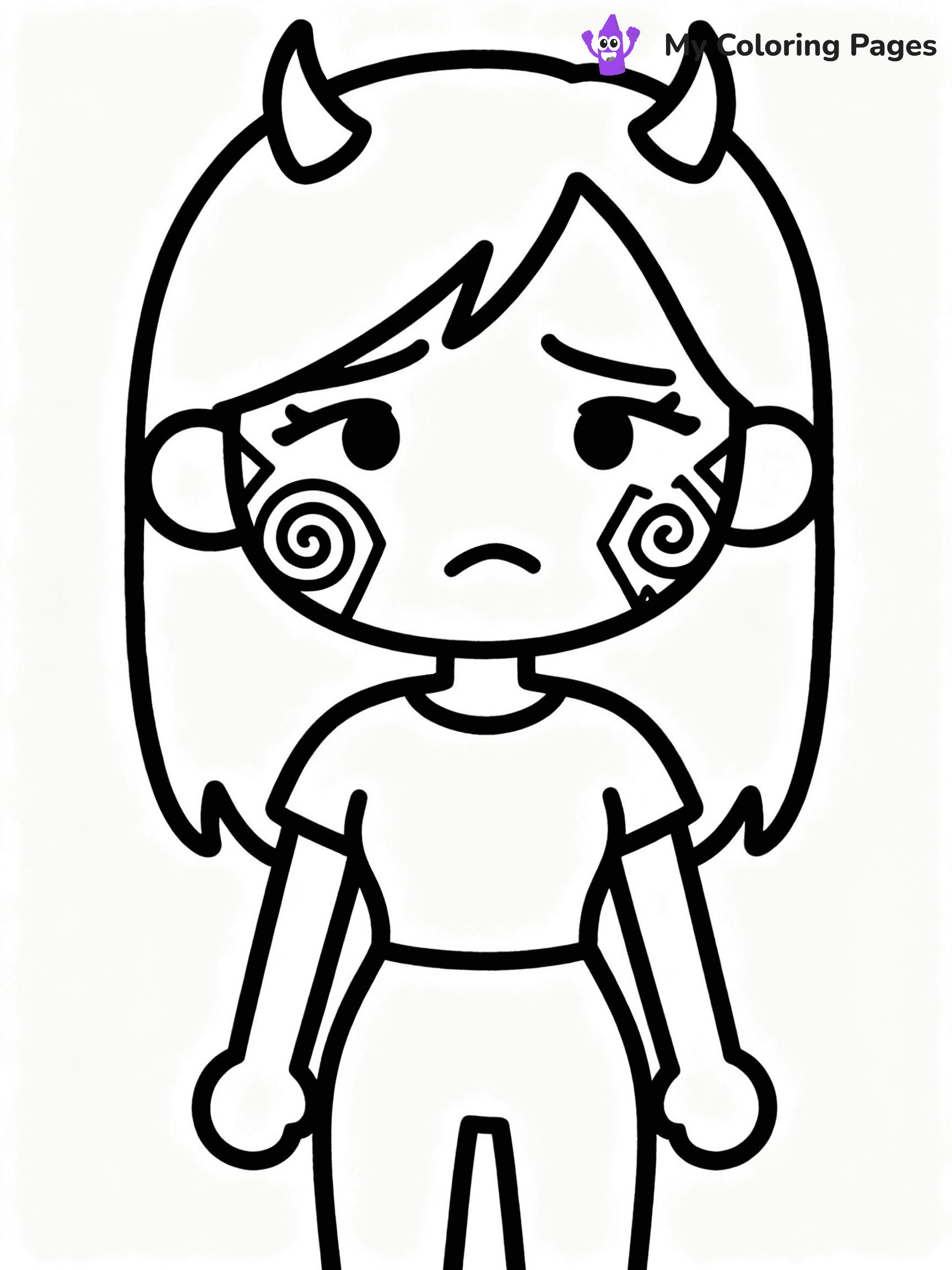 ⚠️ CRITICAL REQUIREMENT - ABSOLUTE BLACK AND WHITE ONLY ⚠️
This MUST be a BLACK AND WHITE line drawing ONLY. NO COLORS whatsoever.
- ONLY pure black lines (#000000) on pure white background (#FFFFFF)
- ABSOLUTELY NO colors, NO shading, NO gradients, NO grayscale
- If there are ANY colors in the output, the image is REJECTED
- This is a COLORING PAGE - meant to be COLORED IN by children
- The output must be UNCOLORED line art ready for coloring
⚠️ SUBJECT TO DRAW: Female K-pop leader with demon patterns on skin, concerned expression
(REMEMBER: Output must be BLACK AND WHITE line art only, NOT colored!)
# COLORING PAGE: BLACK OUTLINES ONLY - WHITE BACKGROUND MANDATORY
Create a **coloring book page** using EXACTLY two values: black lines, white space.
## NON-NEGOTIABLE BINARY RULES
- **ONLY #000000 (black) and #FFFFFF (white)** - NO other values exist
- **EVERY PIXEL = BLACK OR WHITE** - no gray/shading/antialiasing
- **WHITE BACKGROUND MANDATORY** - entire canvas stays white
- **ALL SHAPES HOLLOW** - everything is empty outlines waiting to be colored
- **FORBIDDEN:** fills, shading, gradients, patterns, textures, colors
- **NO SOLID REGIONS** - if it's not a thin line, it's wrong
## Universal Line Standards
- Black outlines ONLY - thin, uniform weight
- Every shape completely empty inside
- Closed contours suitable for coloring
- Simple flat illustration - zero depth/3D/realism
- **Style:** Whimsical Doodle Art Alley - rounded, friendly outlines (unless specified)
## Everything = Outline Only
- Characters/animals: hollow shapes
- Objects/clothing: empty contours
- Backgrounds/scenery: line work only
- Natural elements: outlined forms
- Dark/night areas: don't exist (use outlined symbols)
- Textures/patterns: convert to simple lines
## The Test
Can a child color EVERY white space with crayons? If any area is pre-filled/shaded/gray or colored in, it FAILS. Every shape must be waiting to receive color.
**FINAL OUTPUT**: Binary coloring page. Black lines define shapes. White spaces ready for coloring. Nothing else exists. No exceptions. Print-ready.
⚠️ FINAL REMINDER: Draw the subject "Female K-pop leader with demon patterns on skin, concerned expression" as BLACK AND WHITE line art. Zero colors in output.