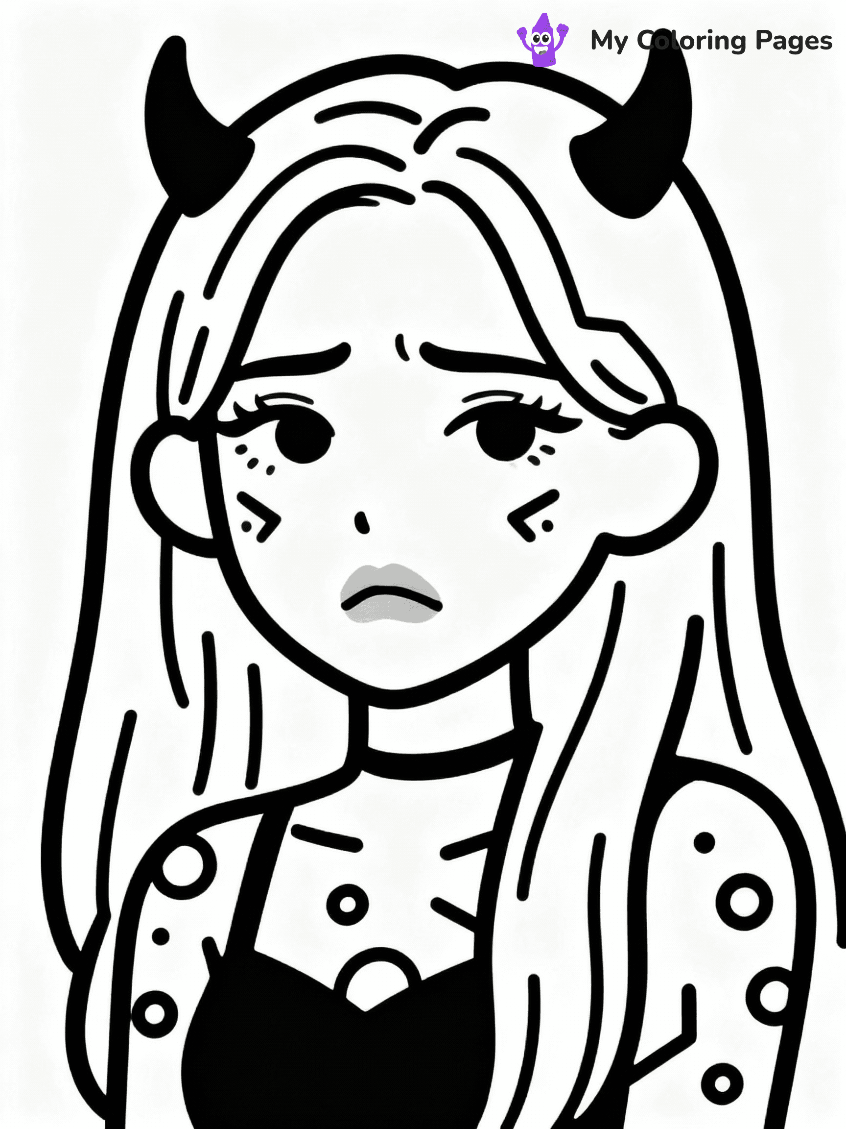 ⚠️ CRITICAL REQUIREMENT - ABSOLUTE BLACK AND WHITE ONLY ⚠️
This MUST be a BLACK AND WHITE line drawing ONLY. NO COLORS whatsoever.
- ONLY pure black lines (#000000) on pure white background (#FFFFFF)
- ABSOLUTELY NO colors, NO shading, NO gradients, NO grayscale
- If there are ANY colors in the output, the image is REJECTED
- This is a COLORING PAGE - meant to be COLORED IN by children
- The output must be UNCOLORED line art ready for coloring
⚠️ SUBJECT TO DRAW: Female K-pop leader with demon patterns on skin, concerned expression
(REMEMBER: Output must be BLACK AND WHITE line art only, NOT colored!)
# COLORING PAGE: BLACK OUTLINES ONLY - WHITE BACKGROUND MANDATORY
Create a **coloring book page** using EXACTLY two values: black lines, white space.
## NON-NEGOTIABLE BINARY RULES
- **ONLY #000000 (black) and #FFFFFF (white)** - NO other values exist
- **EVERY PIXEL = BLACK OR WHITE** - no gray/shading/antialiasing
- **WHITE BACKGROUND MANDATORY** - entire canvas stays white
- **ALL SHAPES HOLLOW** - everything is empty outlines waiting to be colored
- **FORBIDDEN:** fills, shading, gradients, patterns, textures, colors
- **NO SOLID REGIONS** - if it's not a thin line, it's wrong
## Universal Line Standards
- Black outlines ONLY - thin, uniform weight
- Every shape completely empty inside
- Closed contours suitable for coloring
- Simple flat illustration - zero depth/3D/realism
- **Style:** Whimsical Doodle Art Alley - rounded, friendly outlines (unless specified)
## Everything = Outline Only
- Characters/animals: hollow shapes
- Objects/clothing: empty contours
- Backgrounds/scenery: line work only
- Natural elements: outlined forms
- Dark/night areas: don't exist (use outlined symbols)
- Textures/patterns: convert to simple lines
## The Test
Can a child color EVERY white space with crayons? If any area is pre-filled/shaded/gray or colored in, it FAILS. Every shape must be waiting to receive color.
**FINAL OUTPUT**: Binary coloring page. Black lines define shapes. White spaces ready for coloring. Nothing else exists. No exceptions. Print-ready.
⚠️ FINAL REMINDER: Draw the subject "Female K-pop leader with demon patterns on skin, concerned expression" as BLACK AND WHITE line art. Zero colors in output.