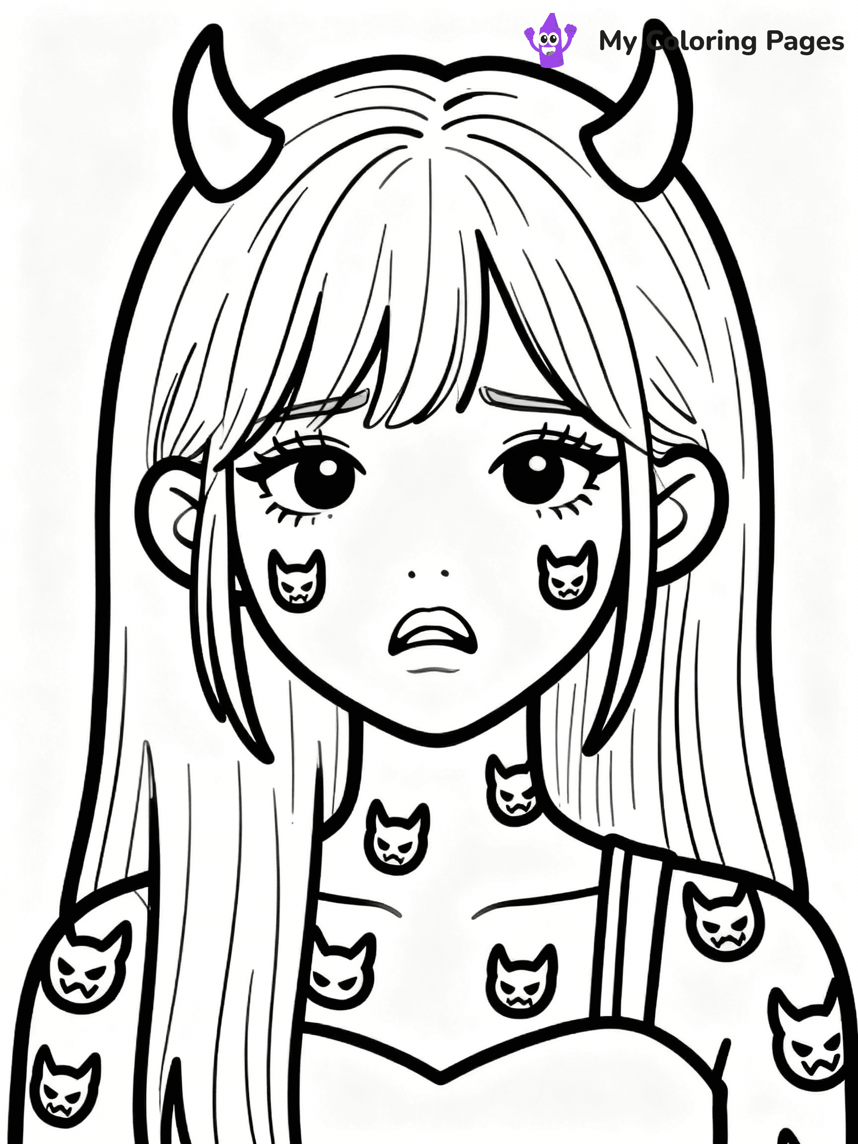 ⚠️ CRITICAL REQUIREMENT - ABSOLUTE BLACK AND WHITE ONLY ⚠️
This MUST be a BLACK AND WHITE line drawing ONLY. NO COLORS whatsoever.
- ONLY pure black lines (#000000) on pure white background (#FFFFFF)
- ABSOLUTELY NO colors, NO shading, NO gradients, NO grayscale
- If there are ANY colors in the output, the image is REJECTED
- This is a COLORING PAGE - meant to be COLORED IN by children
- The output must be UNCOLORED line art ready for coloring
⚠️ SUBJECT TO DRAW: Female K-pop leader with demon patterns on skin, concerned expression
(REMEMBER: Output must be BLACK AND WHITE line art only, NOT colored!)
# COLORING PAGE: BLACK OUTLINES ONLY - WHITE BACKGROUND MANDATORY
Create a **coloring book page** using EXACTLY two values: black lines, white space.
## NON-NEGOTIABLE BINARY RULES
- **ONLY #000000 (black) and #FFFFFF (white)** - NO other values exist
- **EVERY PIXEL = BLACK OR WHITE** - no gray/shading/antialiasing
- **WHITE BACKGROUND MANDATORY** - entire canvas stays white
- **ALL SHAPES HOLLOW** - everything is empty outlines waiting to be colored
- **FORBIDDEN:** fills, shading, gradients, patterns, textures, colors
- **NO SOLID REGIONS** - if it's not a thin line, it's wrong
## Universal Line Standards
- Black outlines ONLY - thin, uniform weight
- Every shape completely empty inside
- Closed contours suitable for coloring
- Simple flat illustration - zero depth/3D/realism
- **Style:** Whimsical Doodle Art Alley - rounded, friendly outlines (unless specified)
## Everything = Outline Only
- Characters/animals: hollow shapes
- Objects/clothing: empty contours
- Backgrounds/scenery: line work only
- Natural elements: outlined forms
- Dark/night areas: don't exist (use outlined symbols)
- Textures/patterns: convert to simple lines
## The Test
Can a child color EVERY white space with crayons? If any area is pre-filled/shaded/gray or colored in, it FAILS. Every shape must be waiting to receive color.
**FINAL OUTPUT**: Binary coloring page. Black lines define shapes. White spaces ready for coloring. Nothing else exists. No exceptions. Print-ready.
⚠️ FINAL REMINDER: Draw the subject "Female K-pop leader with demon patterns on skin, concerned expression" as BLACK AND WHITE line art. Zero colors in output.