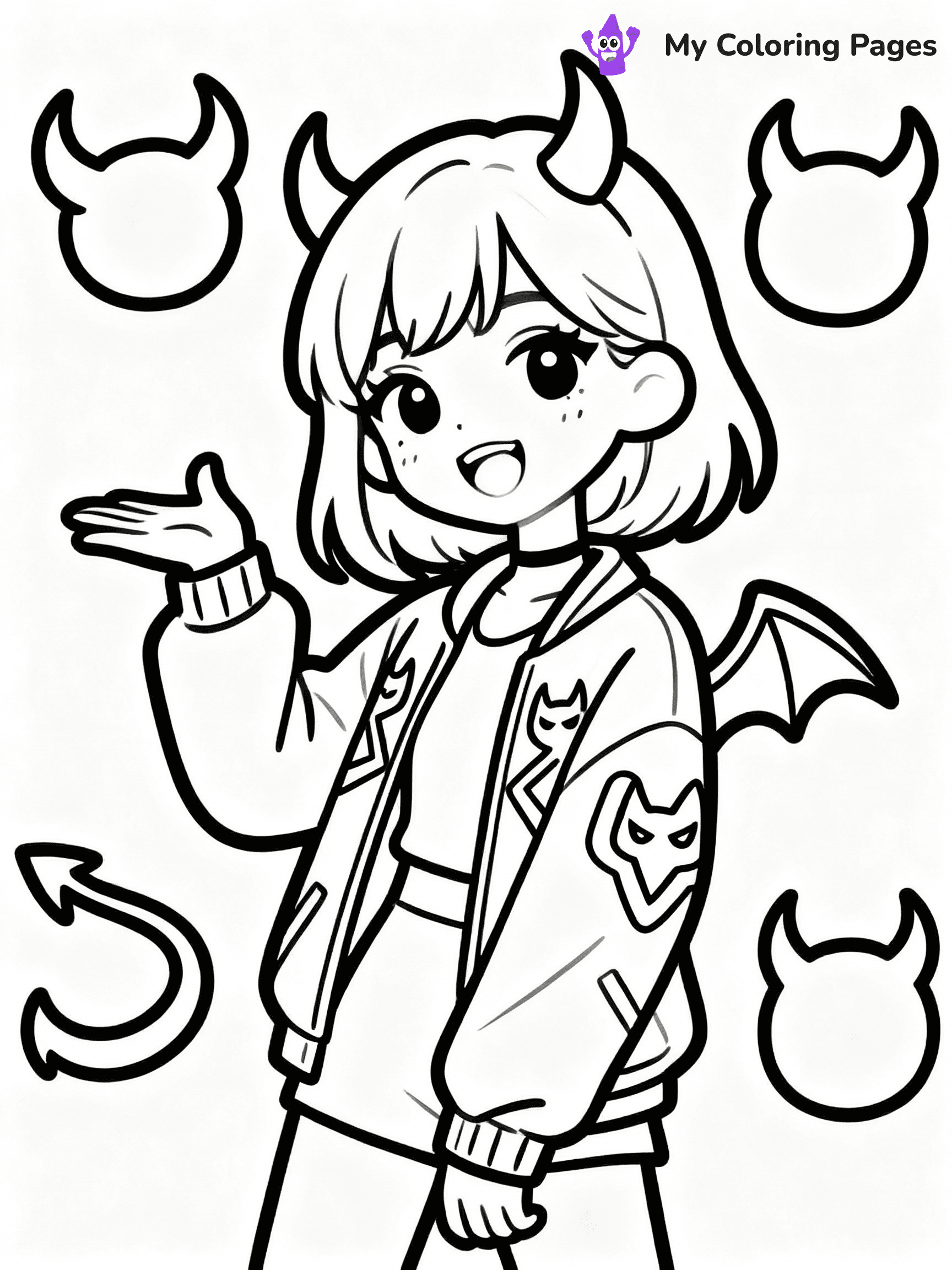 ⚠️ CRITICAL REQUIREMENT - ABSOLUTE BLACK AND WHITE ONLY ⚠️
This MUST be a BLACK AND WHITE line drawing ONLY. NO COLORS whatsoever.
- ONLY pure black lines (#000000) on pure white background (#FFFFFF)
- ABSOLUTELY NO colors, NO shading, NO gradients, NO grayscale
- If there are ANY colors in the output, the image is REJECTED
- This is a COLORING PAGE - meant to be COLORED IN by children
- The output must be UNCOLORED line art ready for coloring
⚠️ SUBJECT TO DRAW: Rumi from KPop Demon Hunters with demon patterns
(REMEMBER: Output must be BLACK AND WHITE line art only, NOT colored!)
# COLORING PAGE: BLACK OUTLINES ONLY - WHITE BACKGROUND MANDATORY
Create a **coloring book page** using EXACTLY two values: black lines, white space.
## NON-NEGOTIABLE BINARY RULES
- **ONLY #000000 (black) and #FFFFFF (white)** - NO other values exist
- **EVERY PIXEL = BLACK OR WHITE** - no gray/shading/antialiasing
- **WHITE BACKGROUND MANDATORY** - entire canvas stays white
- **ALL SHAPES HOLLOW** - everything is empty outlines waiting to be colored
- **FORBIDDEN:** fills, shading, gradients, patterns, textures, colors
- **NO SOLID REGIONS** - if it's not a thin line, it's wrong
## Universal Line Standards
- Black outlines ONLY - thin, uniform weight
- Every shape completely empty inside
- Closed contours suitable for coloring
- Simple flat illustration - zero depth/3D/realism
- **Style:** Whimsical Doodle Art Alley - rounded, friendly outlines (unless specified)
## Everything = Outline Only
- Characters/animals: hollow shapes
- Objects/clothing: empty contours
- Backgrounds/scenery: line work only
- Natural elements: outlined forms
- Dark/night areas: don't exist (use outlined symbols)
- Textures/patterns: convert to simple lines
## The Test
Can a child color EVERY white space with crayons? If any area is pre-filled/shaded/gray or colored in, it FAILS. Every shape must be waiting to receive color.
**FINAL OUTPUT**: Binary coloring page. Black lines define shapes. White spaces ready for coloring. Nothing else exists. No exceptions. Print-ready.
⚠️ FINAL REMINDER: Draw the subject "Rumi from KPop Demon Hunters with demon patterns" as BLACK AND WHITE line art. Zero colors in output.