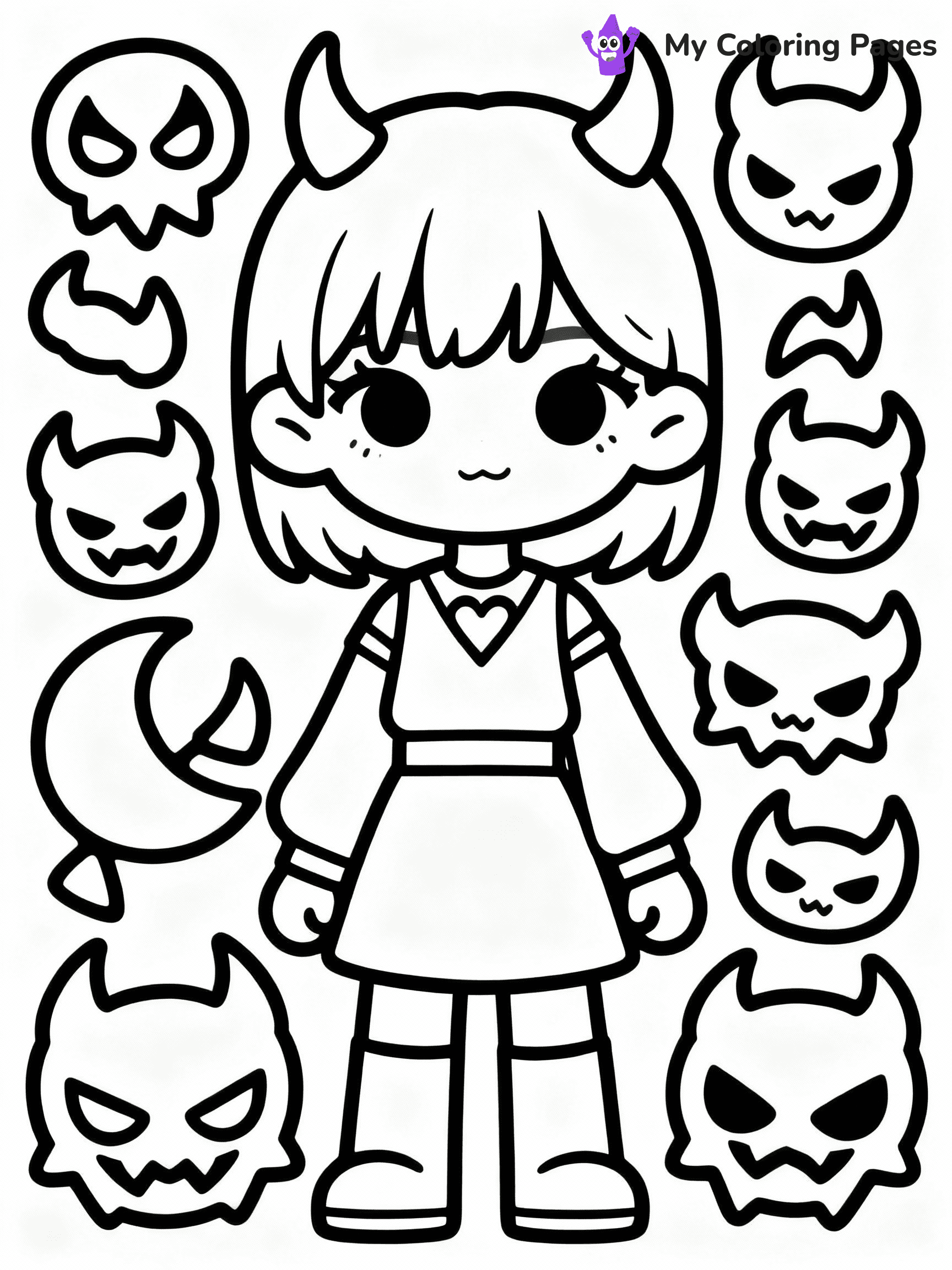 ⚠️ CRITICAL REQUIREMENT - ABSOLUTE BLACK AND WHITE ONLY ⚠️
This MUST be a BLACK AND WHITE line drawing ONLY. NO COLORS whatsoever.
- ONLY pure black lines (#000000) on pure white background (#FFFFFF)
- ABSOLUTELY NO colors, NO shading, NO gradients, NO grayscale
- If there are ANY colors in the output, the image is REJECTED
- This is a COLORING PAGE - meant to be COLORED IN by children
- The output must be UNCOLORED line art ready for coloring
⚠️ SUBJECT TO DRAW: Rumi from KPop Demon Hunters with demon patterns
(REMEMBER: Output must be BLACK AND WHITE line art only, NOT colored!)
# COLORING PAGE: BLACK OUTLINES ONLY - WHITE BACKGROUND MANDATORY
Create a **coloring book page** using EXACTLY two values: black lines, white space.
## NON-NEGOTIABLE BINARY RULES
- **ONLY #000000 (black) and #FFFFFF (white)** - NO other values exist
- **EVERY PIXEL = BLACK OR WHITE** - no gray/shading/antialiasing
- **WHITE BACKGROUND MANDATORY** - entire canvas stays white
- **ALL SHAPES HOLLOW** - everything is empty outlines waiting to be colored
- **FORBIDDEN:** fills, shading, gradients, patterns, textures, colors
- **NO SOLID REGIONS** - if it's not a thin line, it's wrong
## Universal Line Standards
- Black outlines ONLY - thin, uniform weight
- Every shape completely empty inside
- Closed contours suitable for coloring
- Simple flat illustration - zero depth/3D/realism
- **Style:** Whimsical Doodle Art Alley - rounded, friendly outlines (unless specified)
## Everything = Outline Only
- Characters/animals: hollow shapes
- Objects/clothing: empty contours
- Backgrounds/scenery: line work only
- Natural elements: outlined forms
- Dark/night areas: don't exist (use outlined symbols)
- Textures/patterns: convert to simple lines
## The Test
Can a child color EVERY white space with crayons? If any area is pre-filled/shaded/gray or colored in, it FAILS. Every shape must be waiting to receive color.
**FINAL OUTPUT**: Binary coloring page. Black lines define shapes. White spaces ready for coloring. Nothing else exists. No exceptions. Print-ready.
⚠️ FINAL REMINDER: Draw the subject "Rumi from KPop Demon Hunters with demon patterns" as BLACK AND WHITE line art. Zero colors in output.