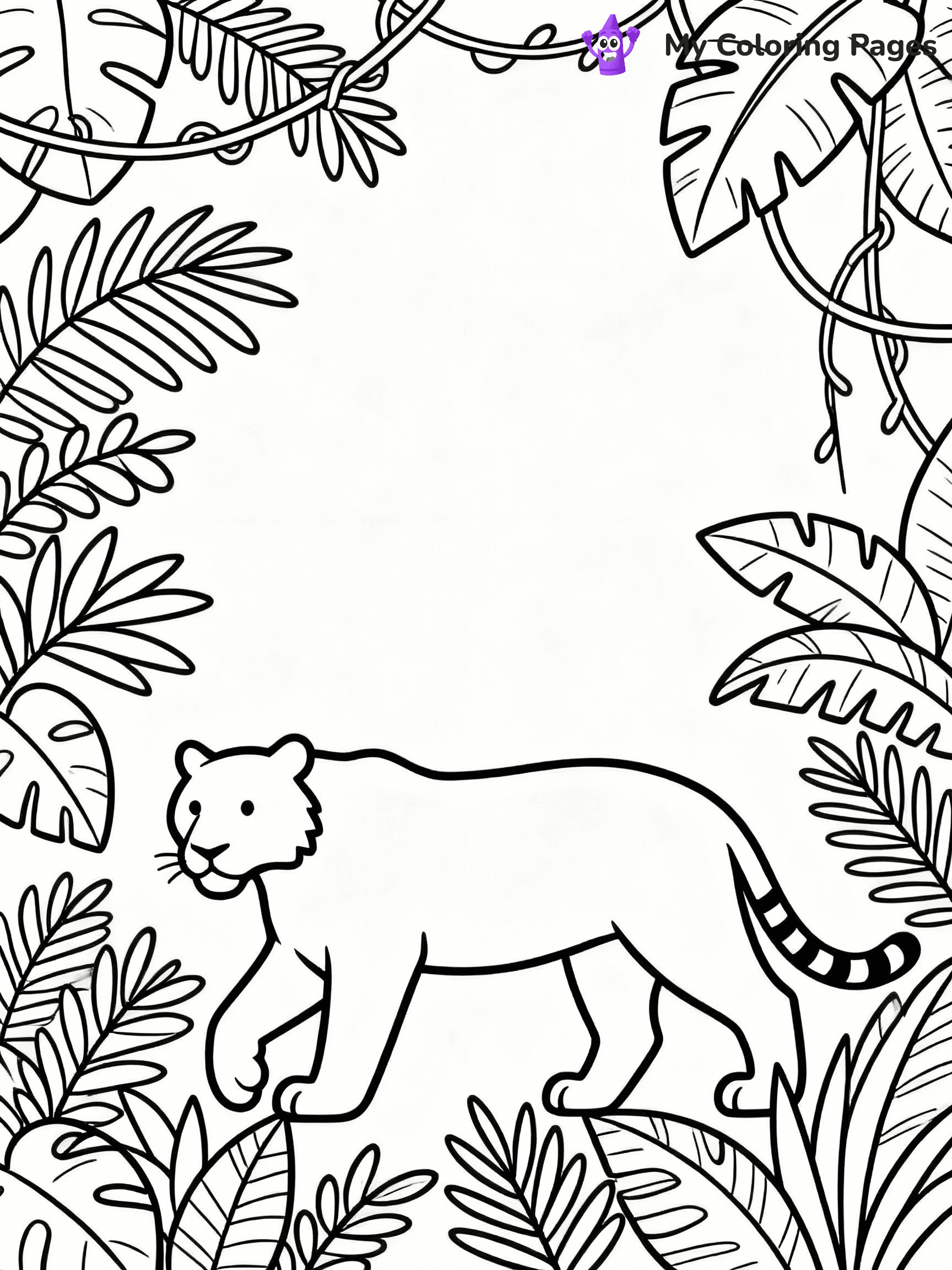 ⚠️ CRITICAL REQUIREMENT - ABSOLUTE BLACK AND WHITE ONLY ⚠️
This MUST be a BLACK AND WHITE line drawing ONLY. NO COLORS whatsoever.
- ONLY pure black lines (#000000) on pure white background (#FFFFFF)
- ABSOLUTELY NO colors, NO shading, NO gradients, NO grayscale
- If there are ANY colors in the output, the image is REJECTED
- This is a COLORING PAGE - meant to be COLORED IN by children
- The output must be UNCOLORED line art ready for coloring
⚠️ SUBJECT TO DRAW: Majestic adult tiger prowling through dense jungle, detailed fur patterns, surrounded by tropical foliage, realistic style
(REMEMBER: Output must be BLACK AND WHITE line art only, NOT colored!)
# COLORING PAGE: BLACK OUTLINES ONLY - WHITE BACKGROUND MANDATORY
Create a **coloring book page** using EXACTLY two values: black lines, white space.
## NON-NEGOTIABLE BINARY RULES
- **ONLY #000000 (black) and #FFFFFF (white)** - NO other values exist
- **EVERY PIXEL = BLACK OR WHITE** - no gray/shading/antialiasing
- **WHITE BACKGROUND MANDATORY** - entire canvas stays white
- **ALL SHAPES HOLLOW** - everything is empty outlines waiting to be colored
- **FORBIDDEN:** fills, shading, gradients, patterns, textures, colors
- **NO SOLID REGIONS** - if it's not a thin line, it's wrong
## Universal Line Standards
- Black outlines ONLY - thin, uniform weight
- Every shape completely empty inside
- Closed contours suitable for coloring
- Simple flat illustration - zero depth/3D/realism
- **Style:** Whimsical Doodle Art Alley - rounded, friendly outlines (unless specified)
## Everything = Outline Only
- Characters/animals: hollow shapes
- Objects/clothing: empty contours
- Backgrounds/scenery: line work only
- Natural elements: outlined forms
- Dark/night areas: don't exist (use outlined symbols)
- Textures/patterns: convert to simple lines
## The Test
Can a child color EVERY white space with crayons? If any area is pre-filled/shaded/gray or colored in, it FAILS. Every shape must be waiting to receive color.
**FINAL OUTPUT**: Binary coloring page. Black lines define shapes. White spaces ready for coloring. Nothing else exists. No exceptions. Print-ready.
⚠️ FINAL REMINDER: Draw the subject "Majestic adult tiger prowling through dense jungle, detailed fur patterns, surrounded by tropical foliage, realistic style" as BLACK AND WHITE line art. Zero colors in output.