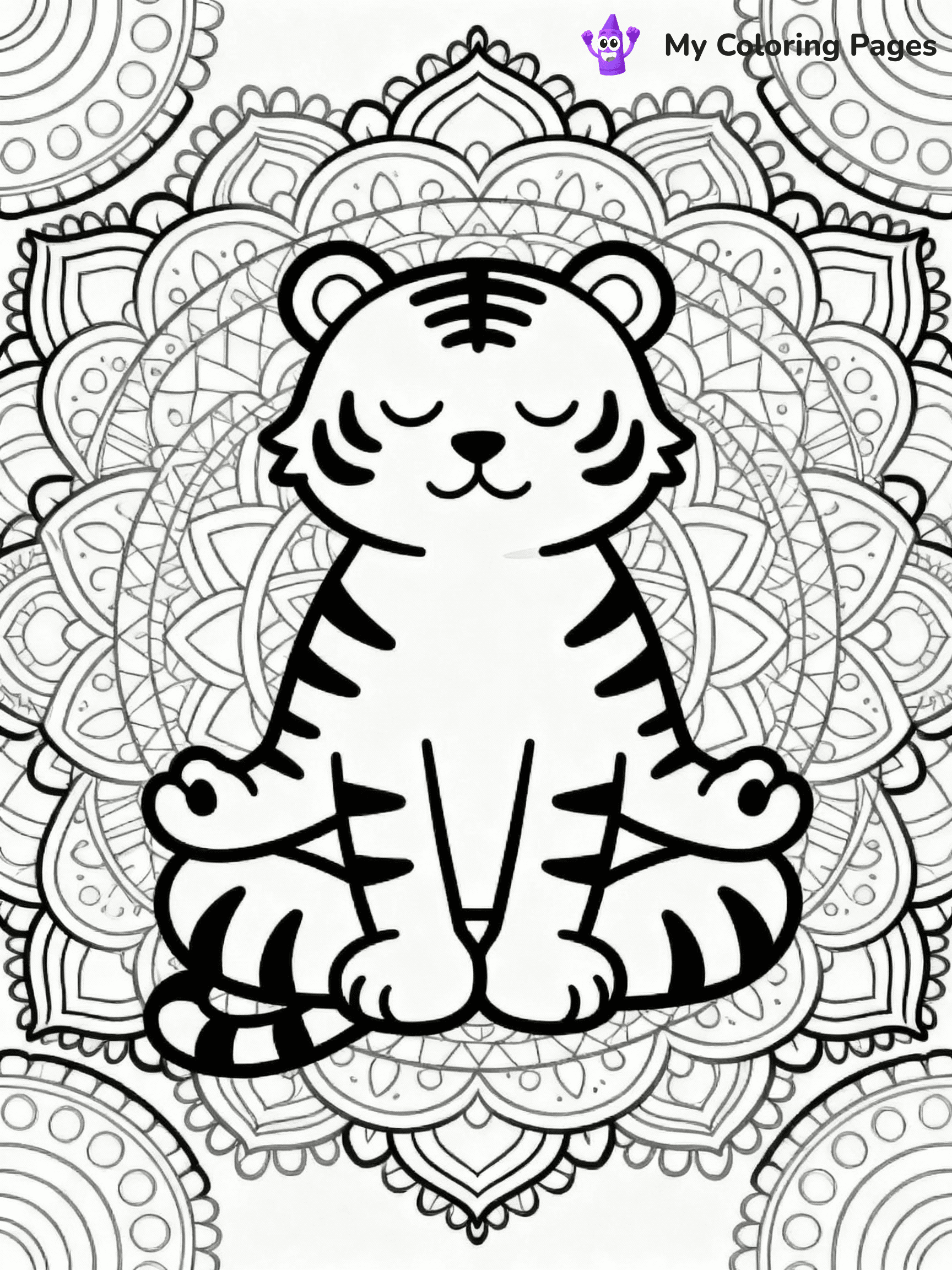 ⚠️ CRITICAL REQUIREMENT - ABSOLUTE BLACK AND WHITE ONLY ⚠️
This MUST be a BLACK AND WHITE line drawing ONLY. NO COLORS whatsoever.
- ONLY pure black lines (#000000) on pure white background (#FFFFFF)
- ABSOLUTELY NO colors, NO shading, NO gradients, NO grayscale
- If there are ANY colors in the output, the image is REJECTED
- This is a COLORING PAGE - meant to be COLORED IN by children
- The output must be UNCOLORED line art ready for coloring
⚠️ SUBJECT TO DRAW: Tiger in a meditative pose, surrounded by intricate mandala patterns, peaceful atmosphere, mandala art style
(REMEMBER: Output must be BLACK AND WHITE line art only, NOT colored!)
# COLORING PAGE: BLACK OUTLINES ONLY - WHITE BACKGROUND MANDATORY
Create a **coloring book page** using EXACTLY two values: black lines, white space.
## NON-NEGOTIABLE BINARY RULES
- **ONLY #000000 (black) and #FFFFFF (white)** - NO other values exist
- **EVERY PIXEL = BLACK OR WHITE** - no gray/shading/antialiasing
- **WHITE BACKGROUND MANDATORY** - entire canvas stays white
- **ALL SHAPES HOLLOW** - everything is empty outlines waiting to be colored
- **FORBIDDEN:** fills, shading, gradients, patterns, textures, colors
- **NO SOLID REGIONS** - if it's not a thin line, it's wrong
## Universal Line Standards
- Black outlines ONLY - thin, uniform weight
- Every shape completely empty inside
- Closed contours suitable for coloring
- Simple flat illustration - zero depth/3D/realism
- **Style:** Whimsical Doodle Art Alley - rounded, friendly outlines (unless specified)
## Everything = Outline Only
- Characters/animals: hollow shapes
- Objects/clothing: empty contours
- Backgrounds/scenery: line work only
- Natural elements: outlined forms
- Dark/night areas: don't exist (use outlined symbols)
- Textures/patterns: convert to simple lines
## The Test
Can a child color EVERY white space with crayons? If any area is pre-filled/shaded/gray or colored in, it FAILS. Every shape must be waiting to receive color.
**FINAL OUTPUT**: Binary coloring page. Black lines define shapes. White spaces ready for coloring. Nothing else exists. No exceptions. Print-ready.
⚠️ FINAL REMINDER: Draw the subject "Tiger in a meditative pose, surrounded by intricate mandala patterns, peaceful atmosphere, mandala art style" as BLACK AND WHITE line art. Zero colors in output.