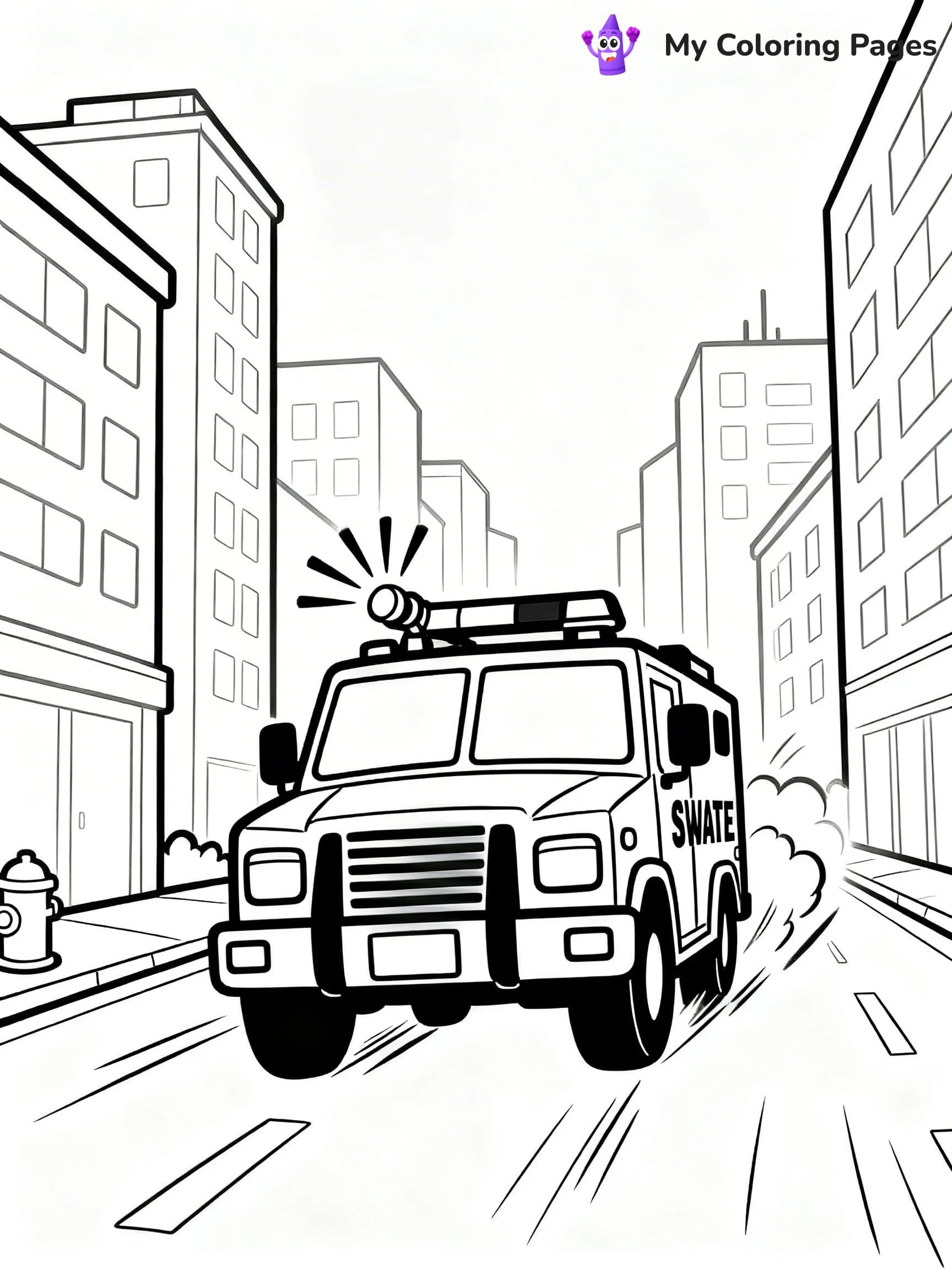 SWAT Truck Coloring Pages - 22