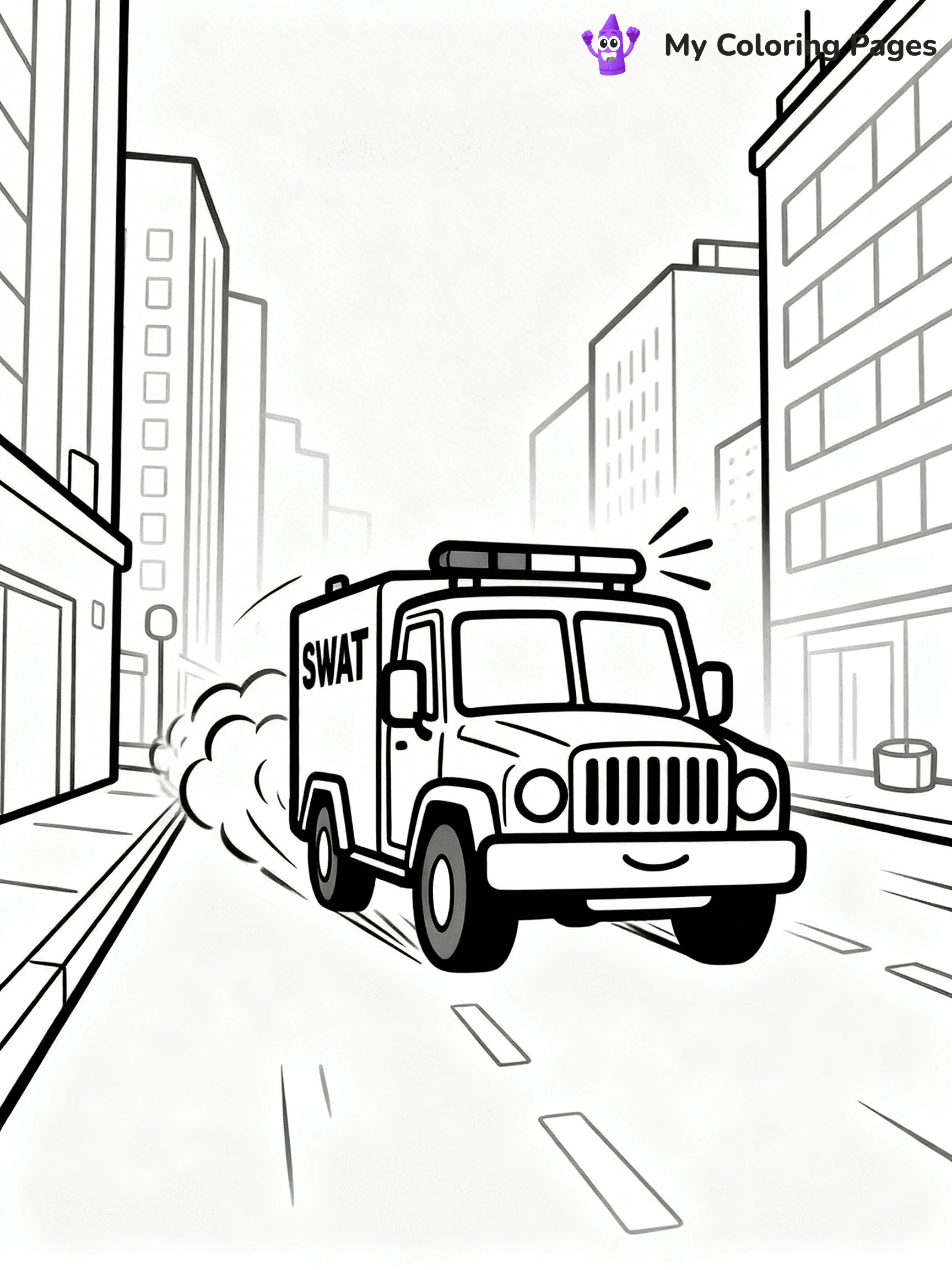 SWAT Truck Coloring Pages - 20