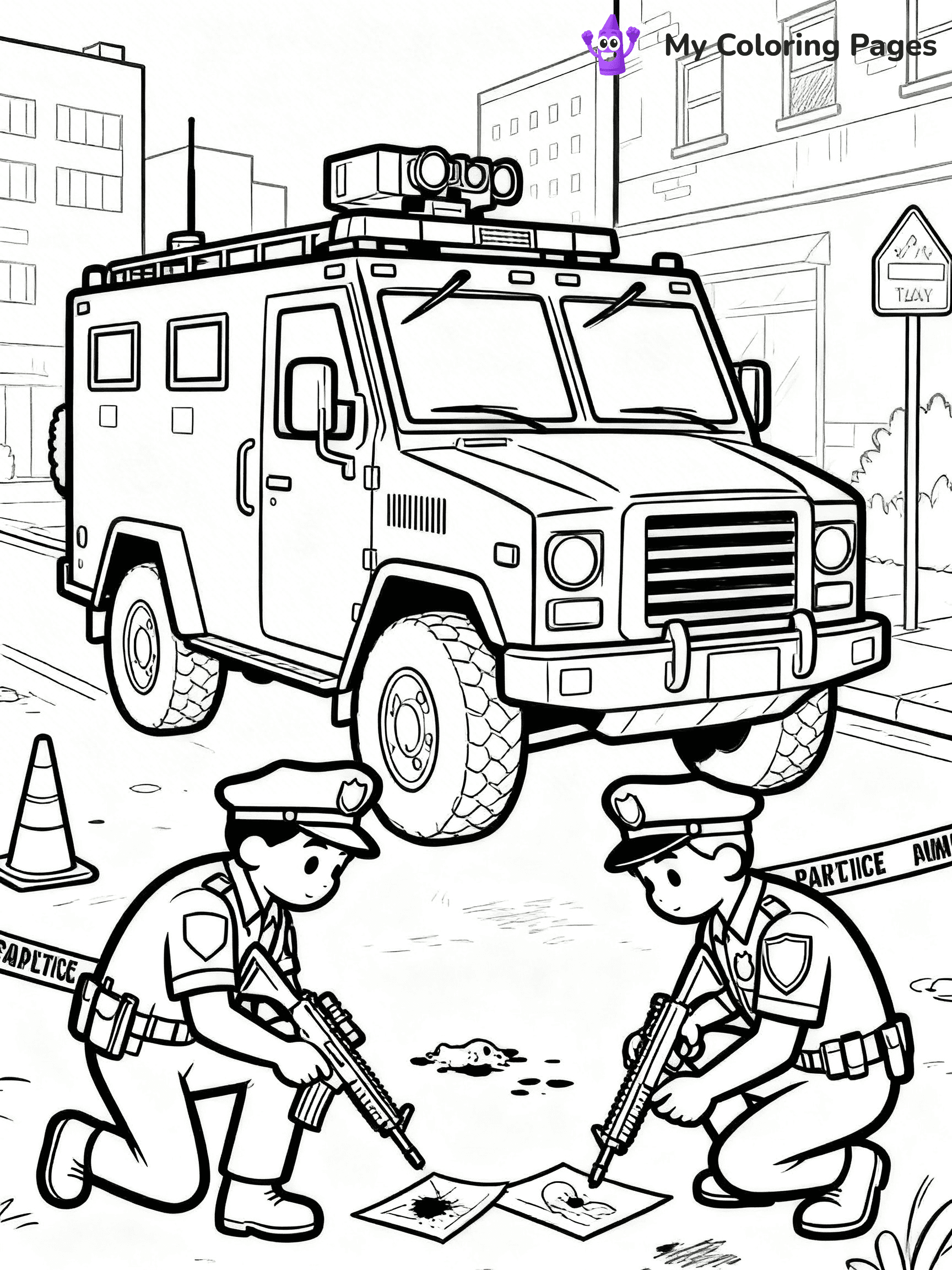 SWAT Truck Coloring Pages - 19