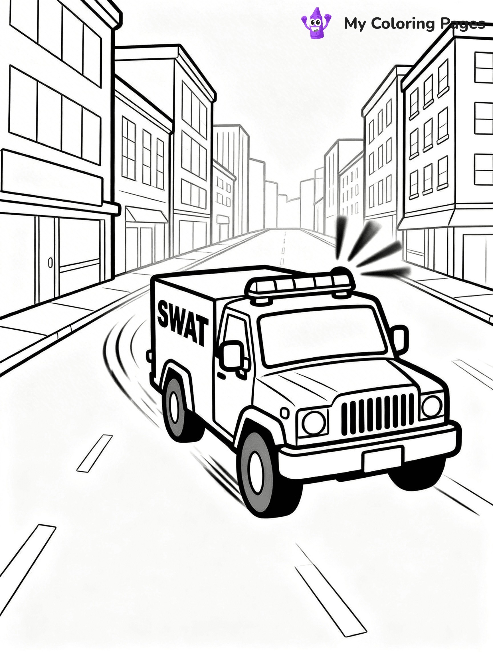 SWAT Truck Coloring Pages - 18