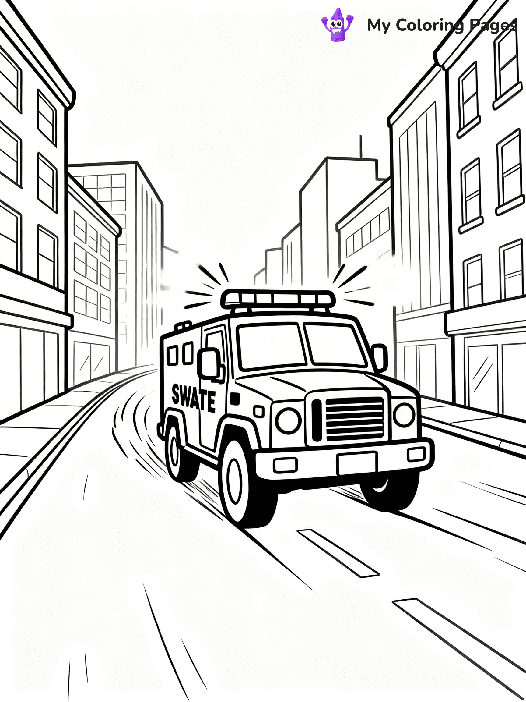 SWAT Truck Coloring Pages - 17