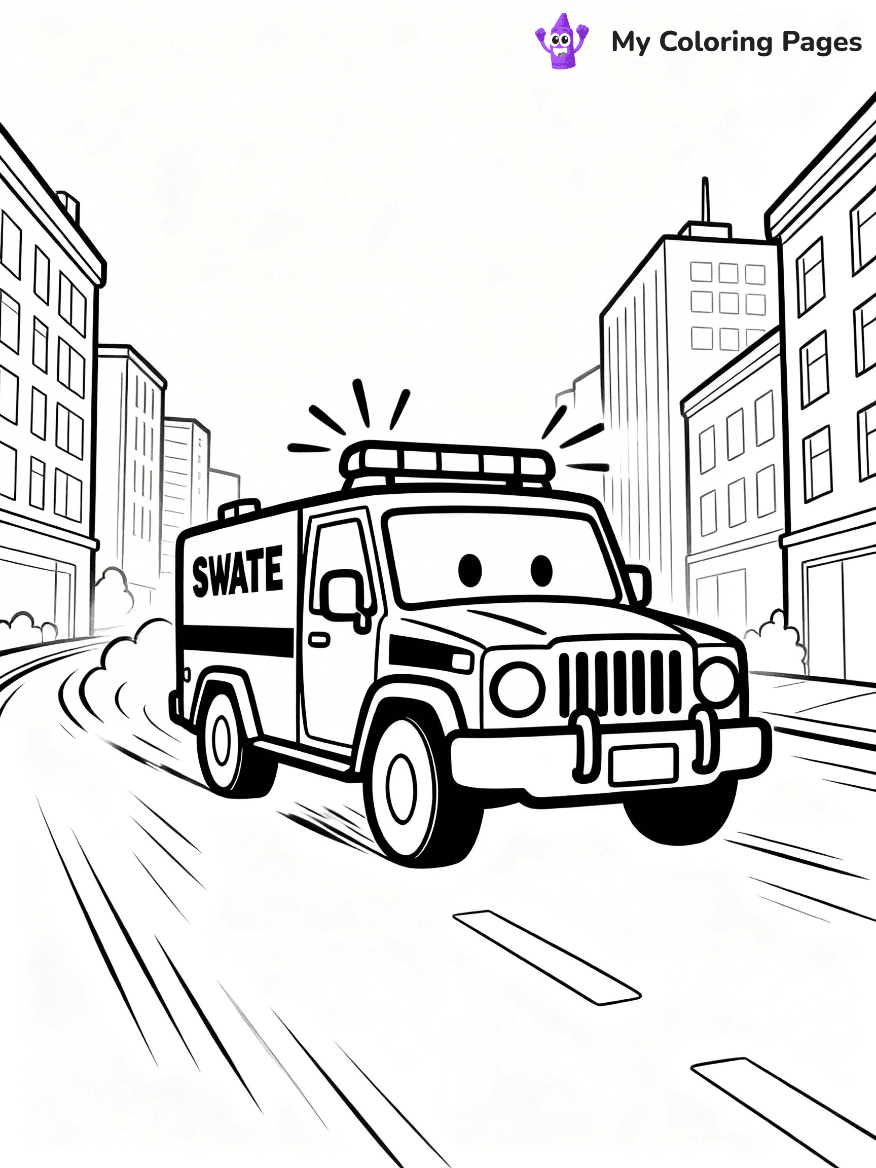 SWAT Truck Coloring Pages - 16