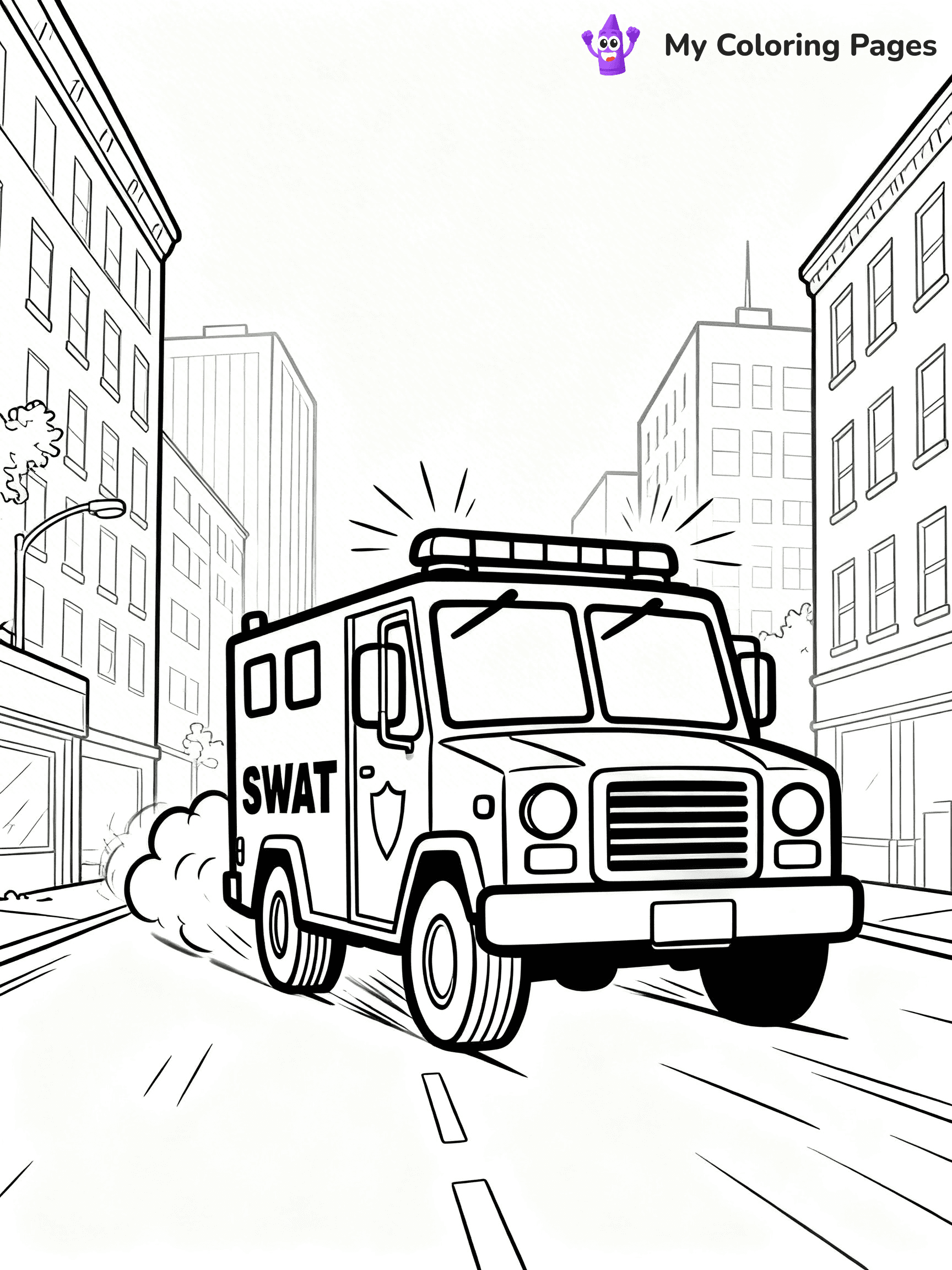 SWAT Truck Coloring Pages - 15