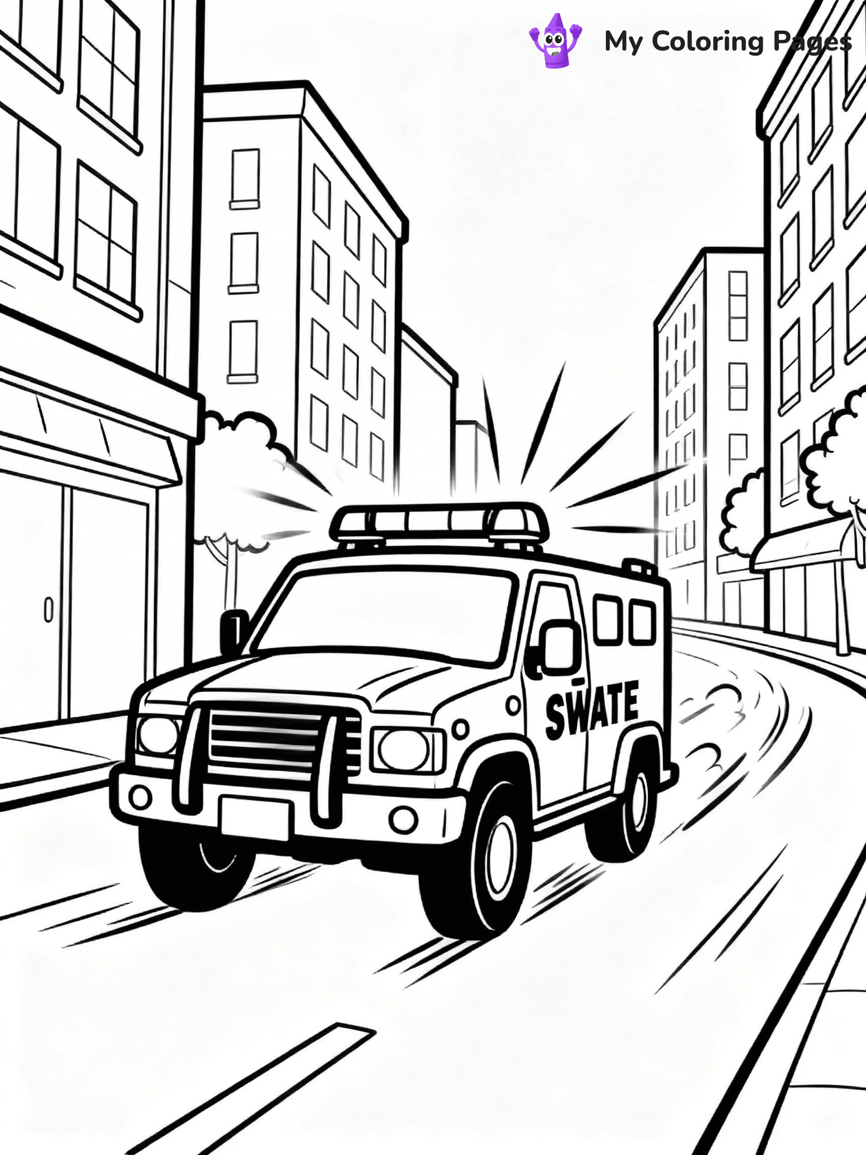 SWAT Truck Coloring Pages - 14