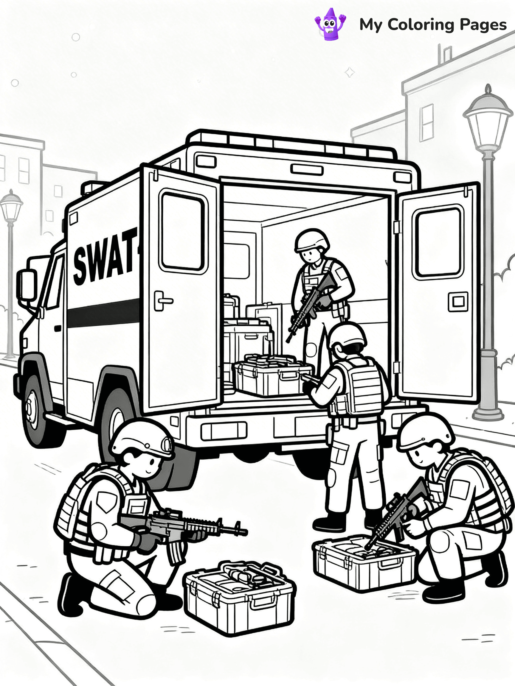 SWAT Truck Coloring Pages - 13