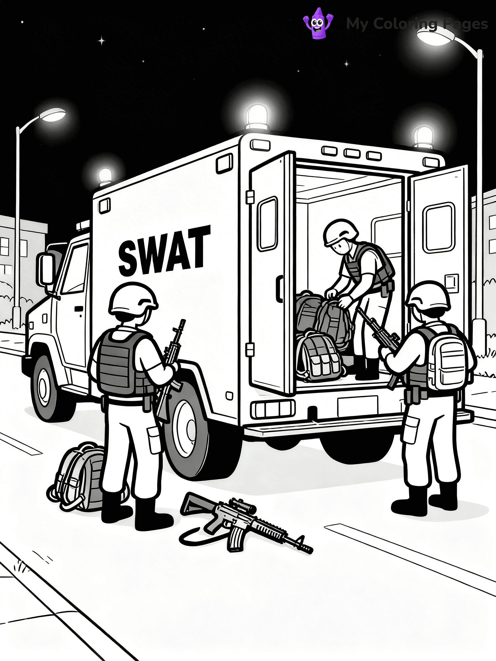 SWAT Truck Coloring Pages - 12
