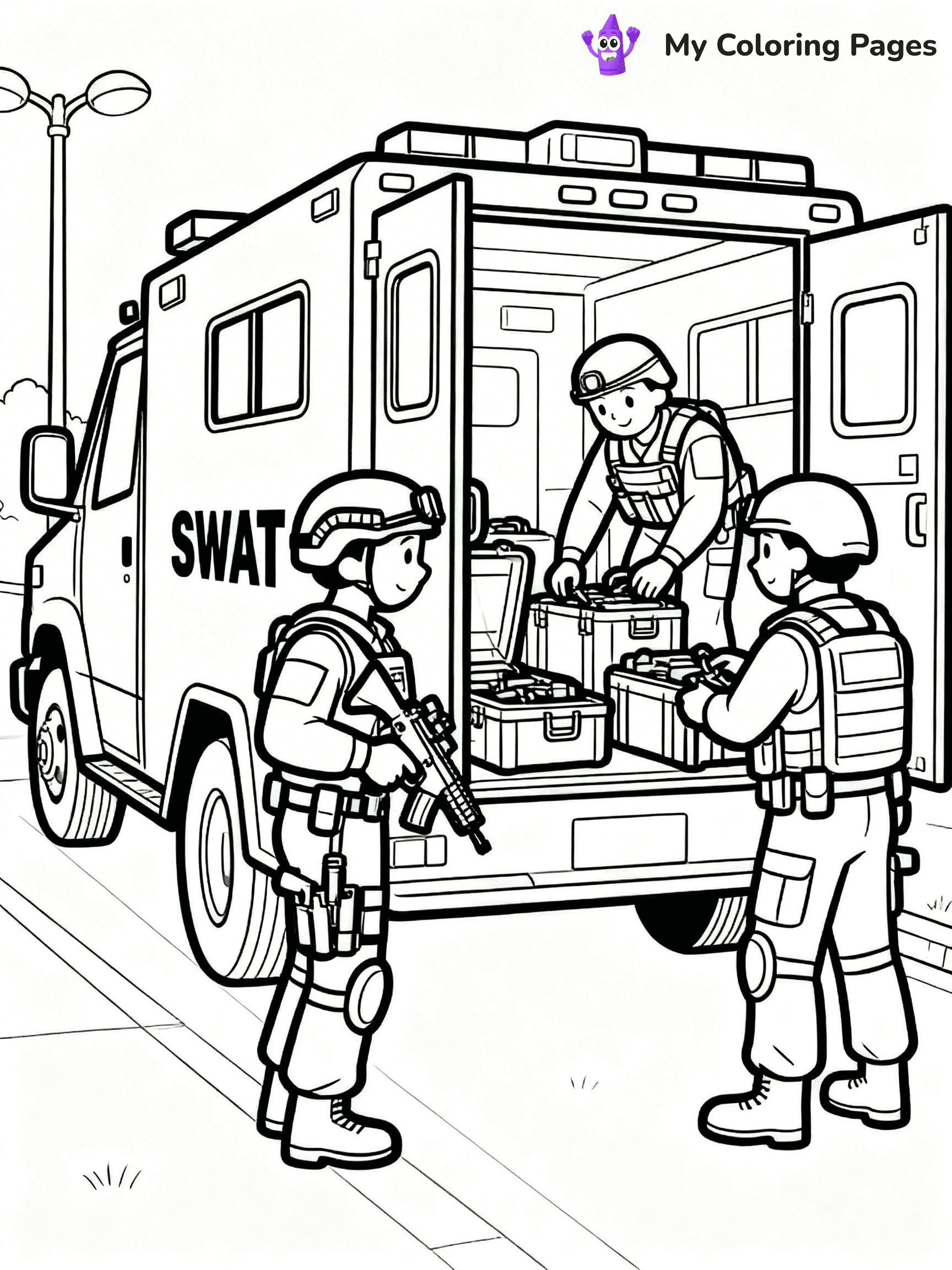 SWAT Truck Coloring Pages - 11