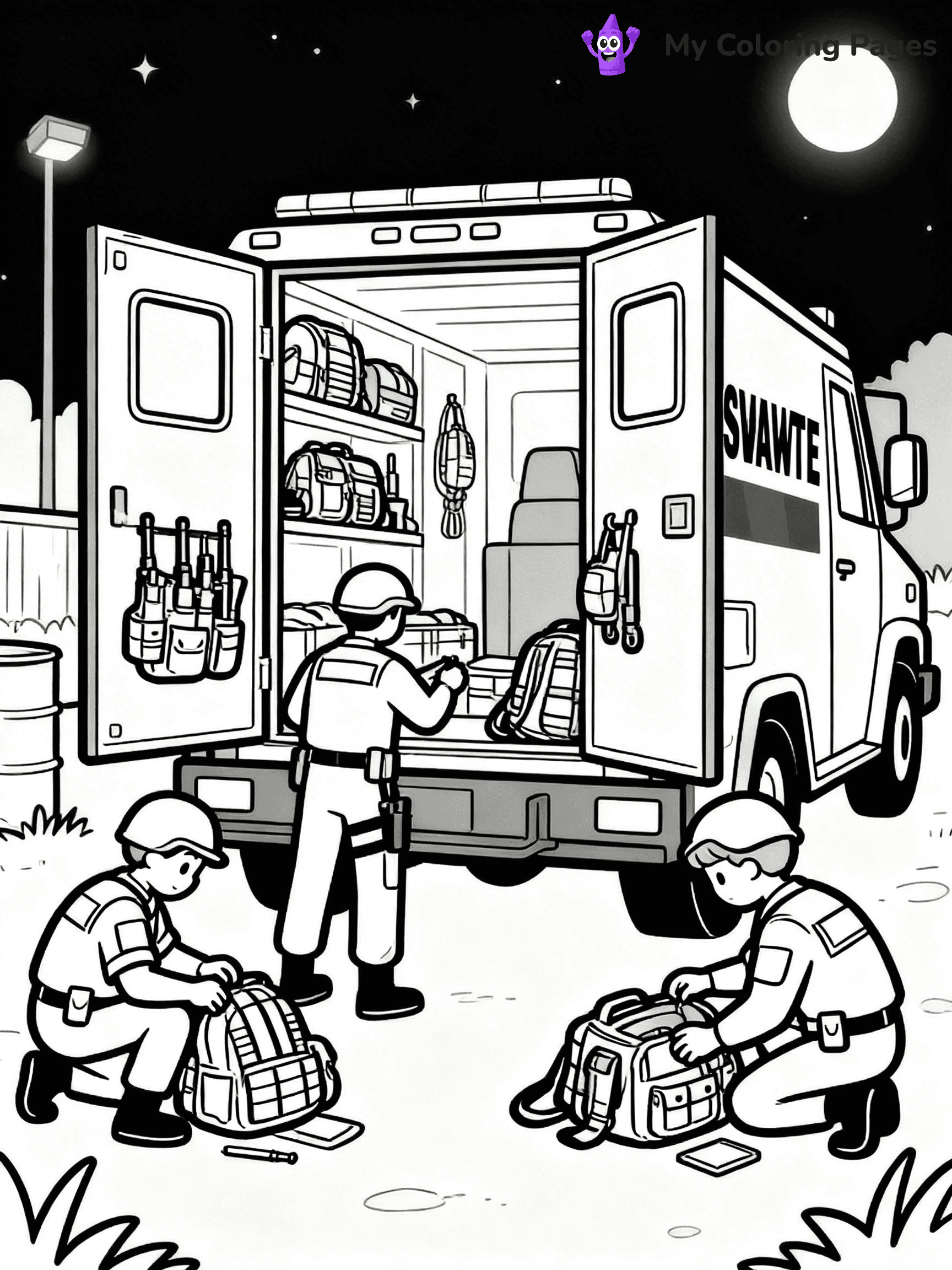 SWAT Truck Coloring Pages - 10