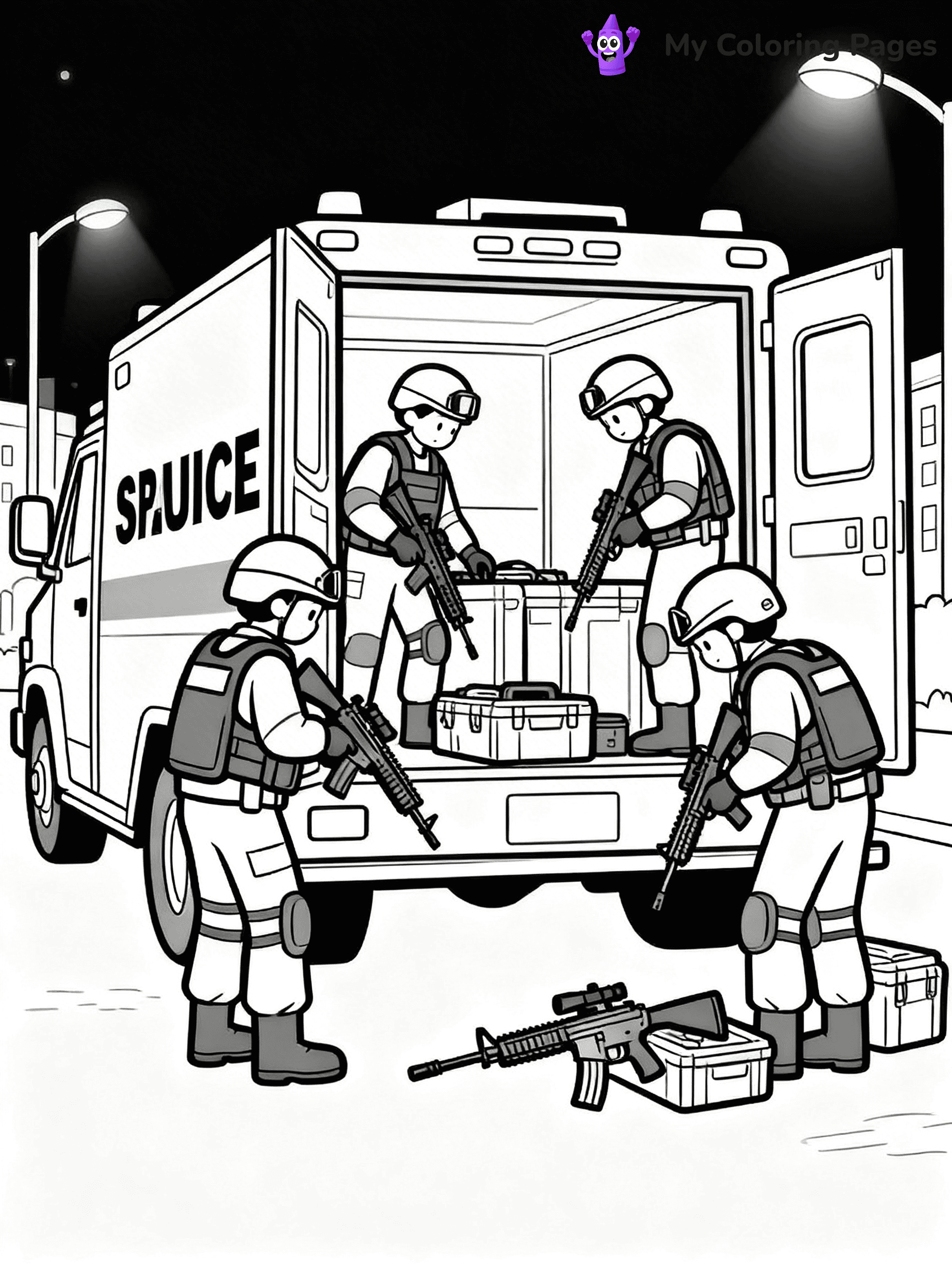 SWAT Truck Coloring Pages - 9