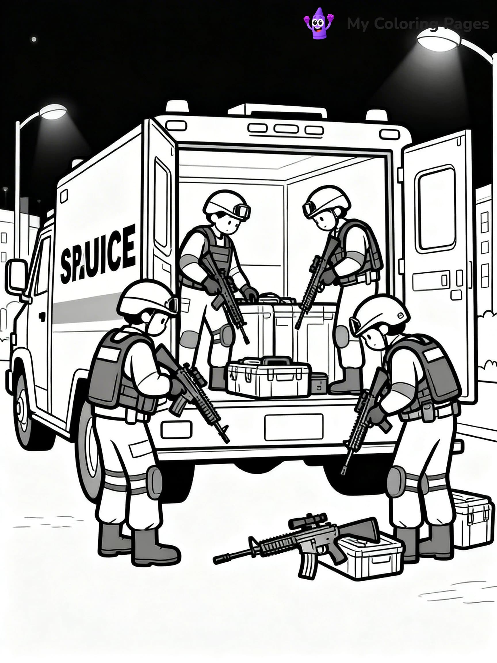 SWAT Truck Coloring Pages - 9