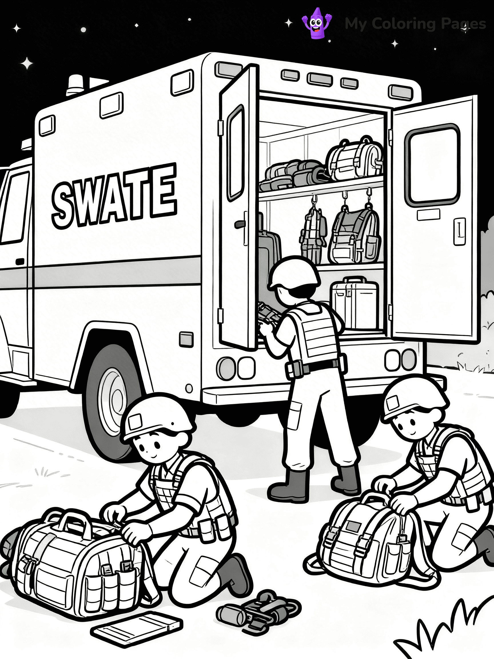 SWAT Truck Coloring Pages - 8