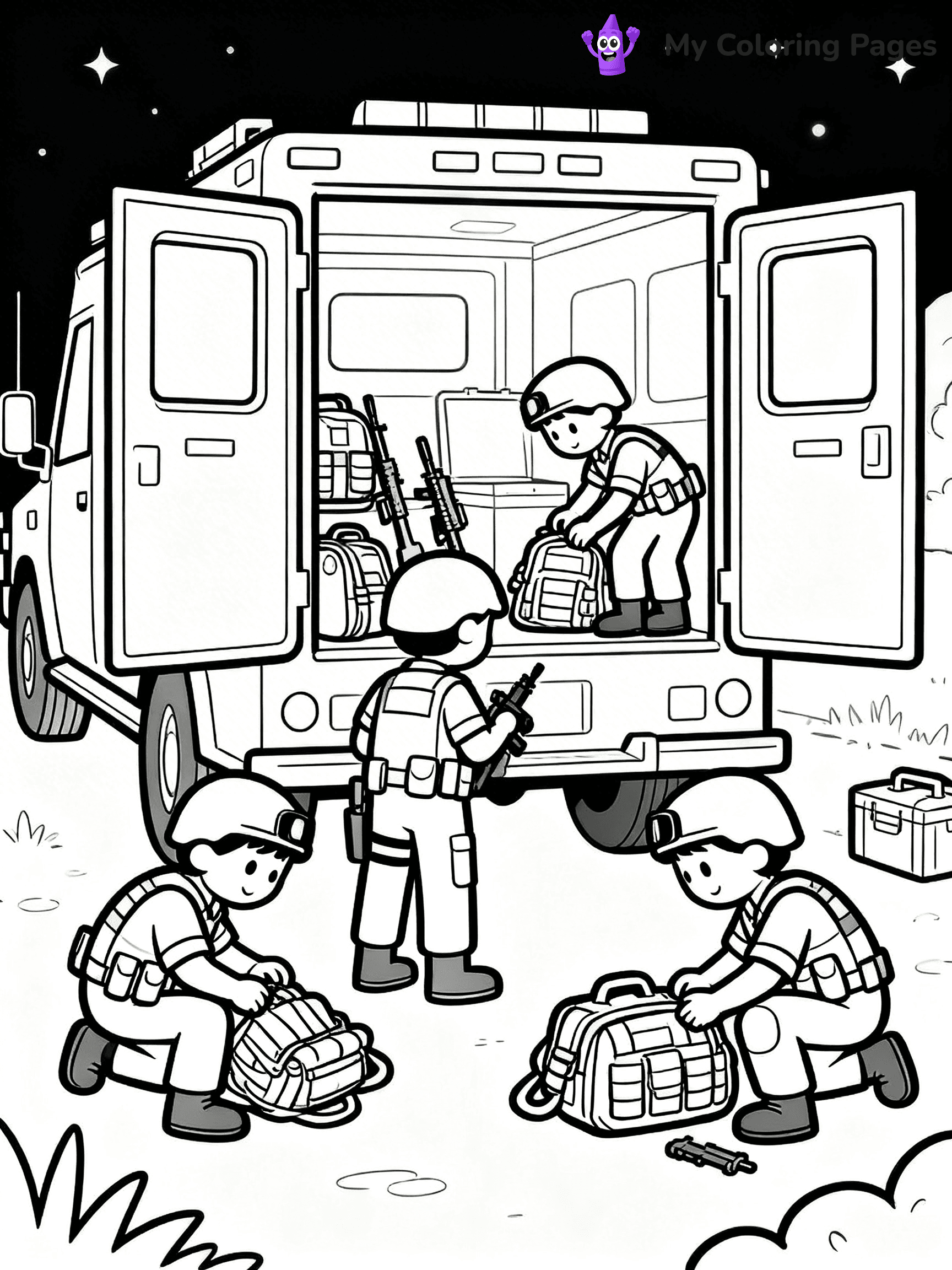 SWAT Truck Coloring Pages - 7