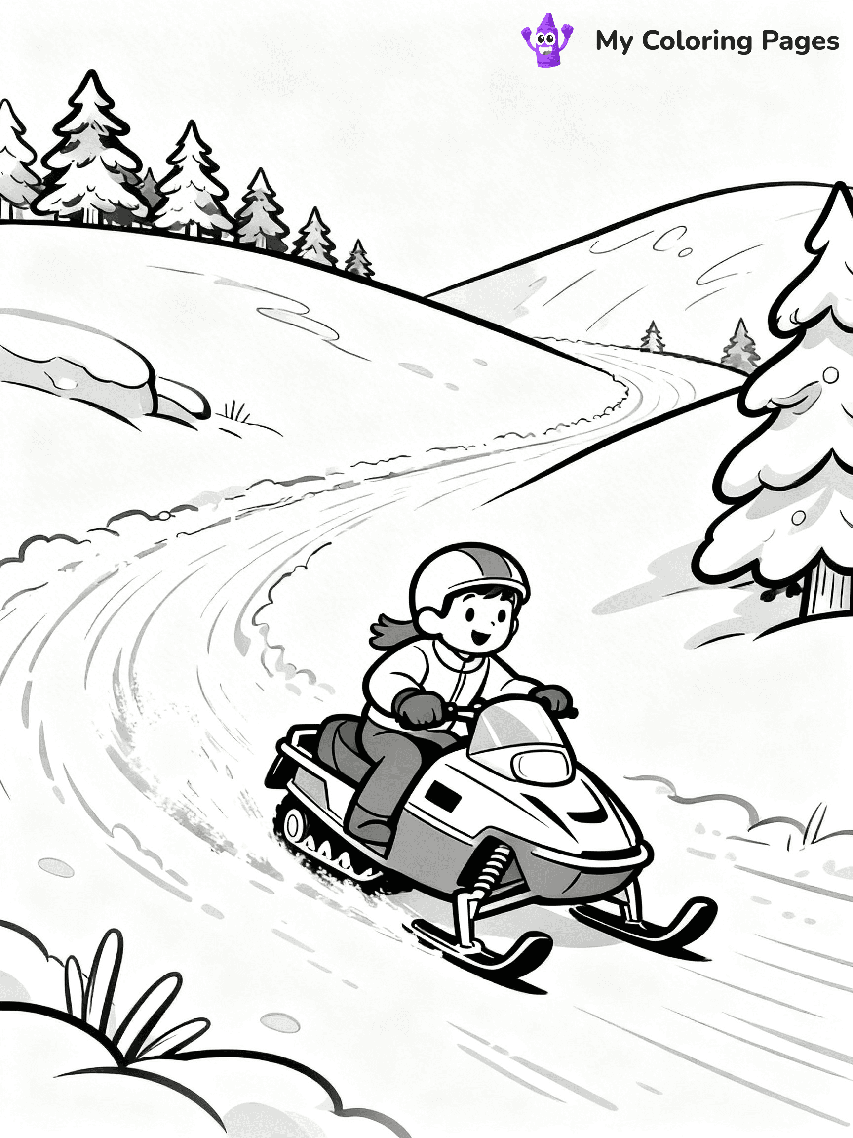 Snowmobile Coloring Pages - 25