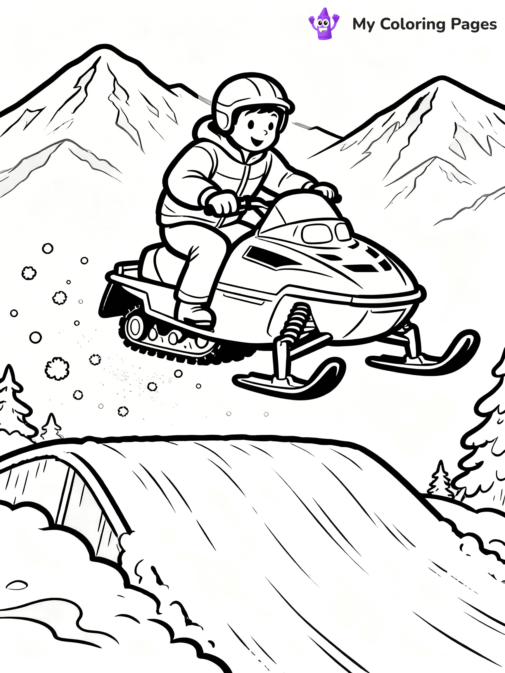 Snowmobile Coloring Pages - 23