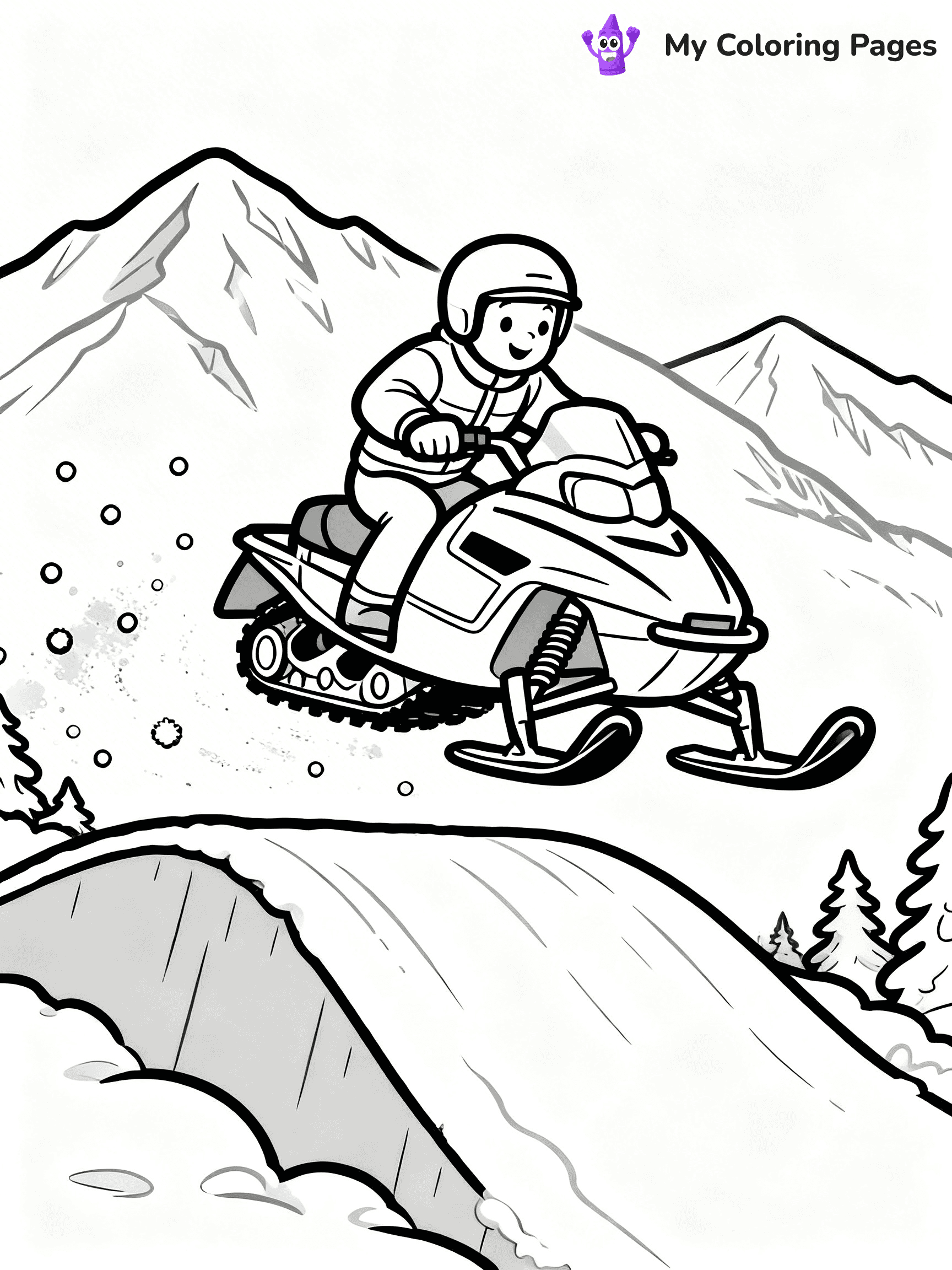 Snowmobile Coloring Pages - 19